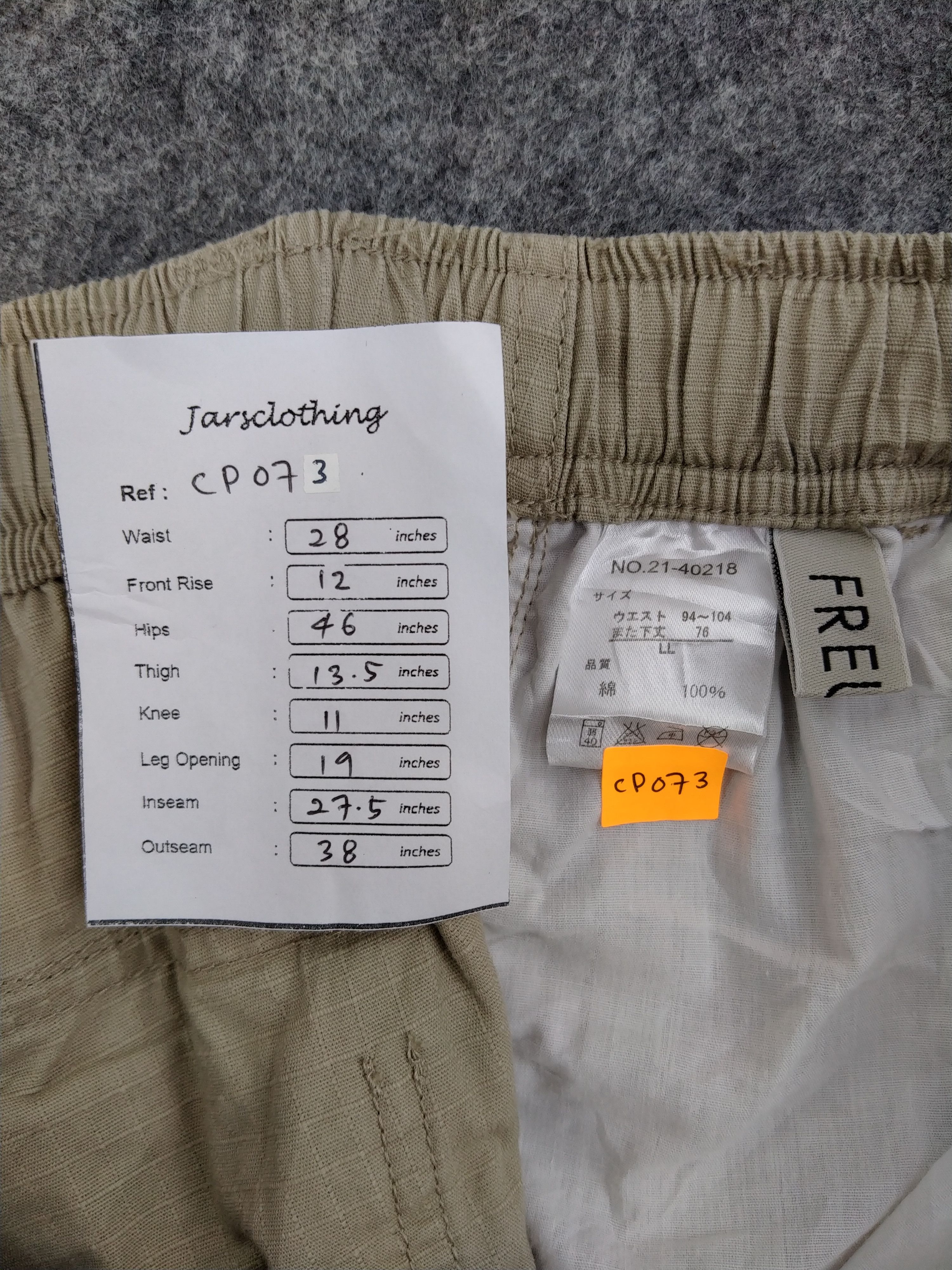 Japanese Brand Elastic/Drawstring Waist Japanese Brand Cargo 28x27.5 CP073 Size US 28 / EU 44 - 6 Thumbnail