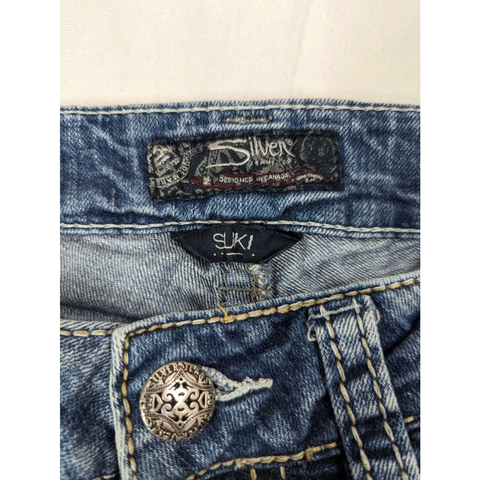 Silver Jeans Co. Silver Jeans Suki Bootcut Jeans Womens 29x33 Blue Denim Stretch Size 29" - 3 Thumbnail