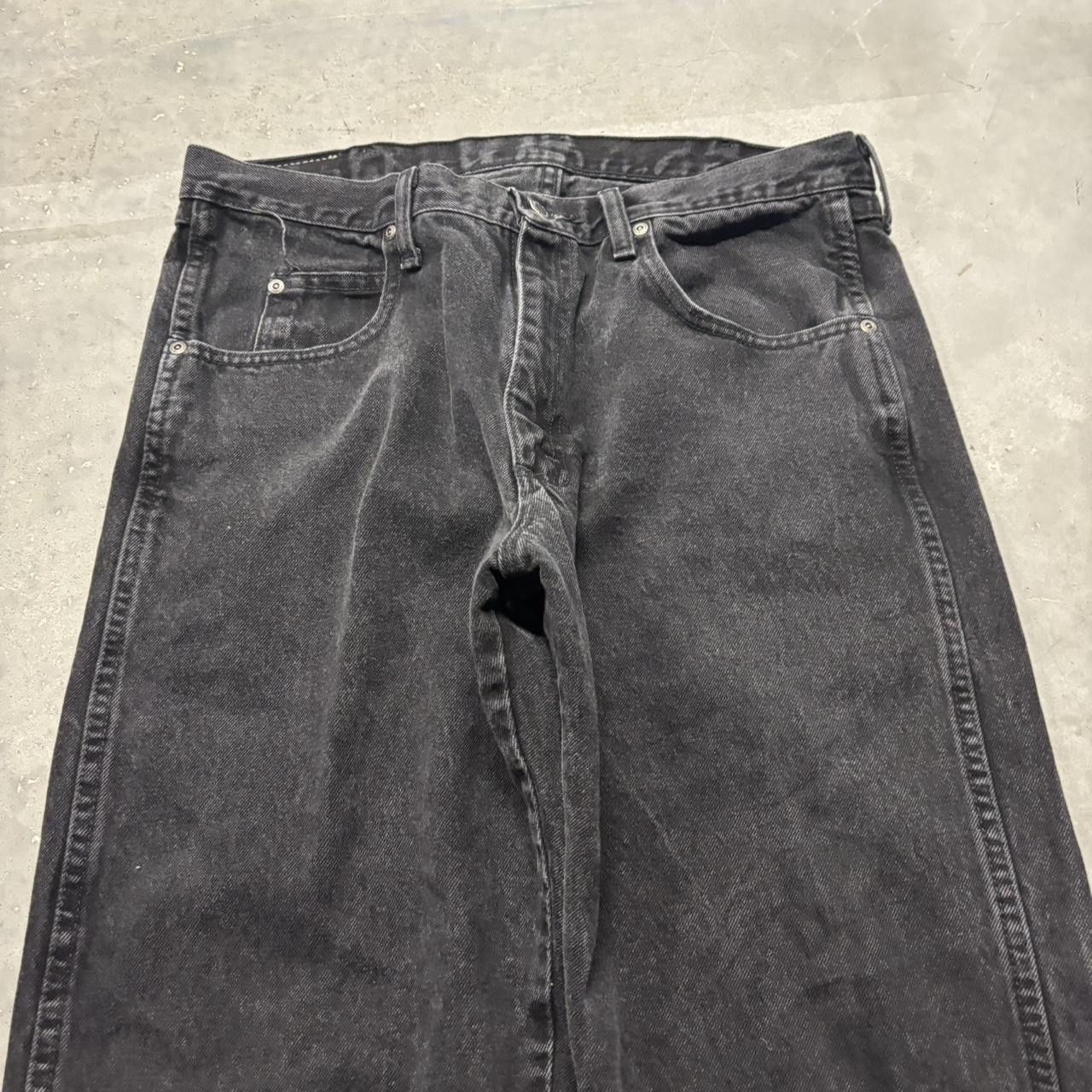 Japanese Brand × Vintage Crazy Vintage Y2K/2000s Grunge Solid Black Skater Denim Jeans! Size US 34 / EU 50 - 5 Thumbnail