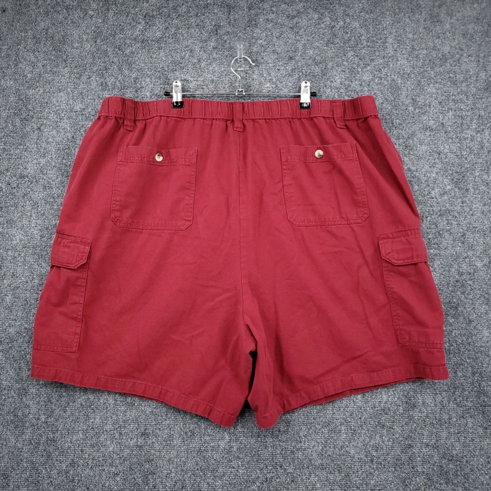 Vintage KINGSIZE Cargo Shorts Mens Big 3XLB Red Flat Front Utility Pocket Drawstring Size US 39 - 2 Thumbnail