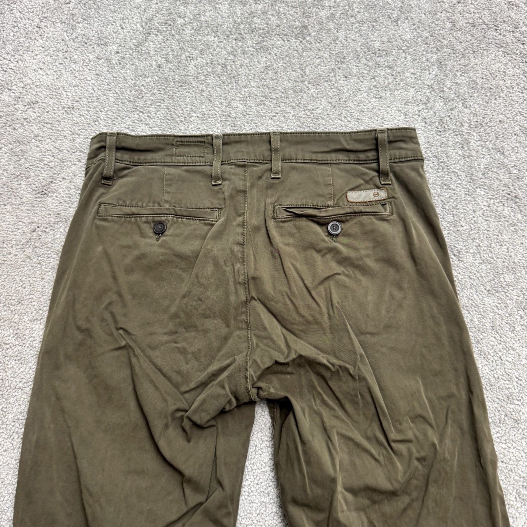 Vintage AG Adriano Goldschmied Jamison Sueded Chino Pants Mens 30R Green Straight Leg Size 30" / US 8 / IT 44 - 4 Thumbnail