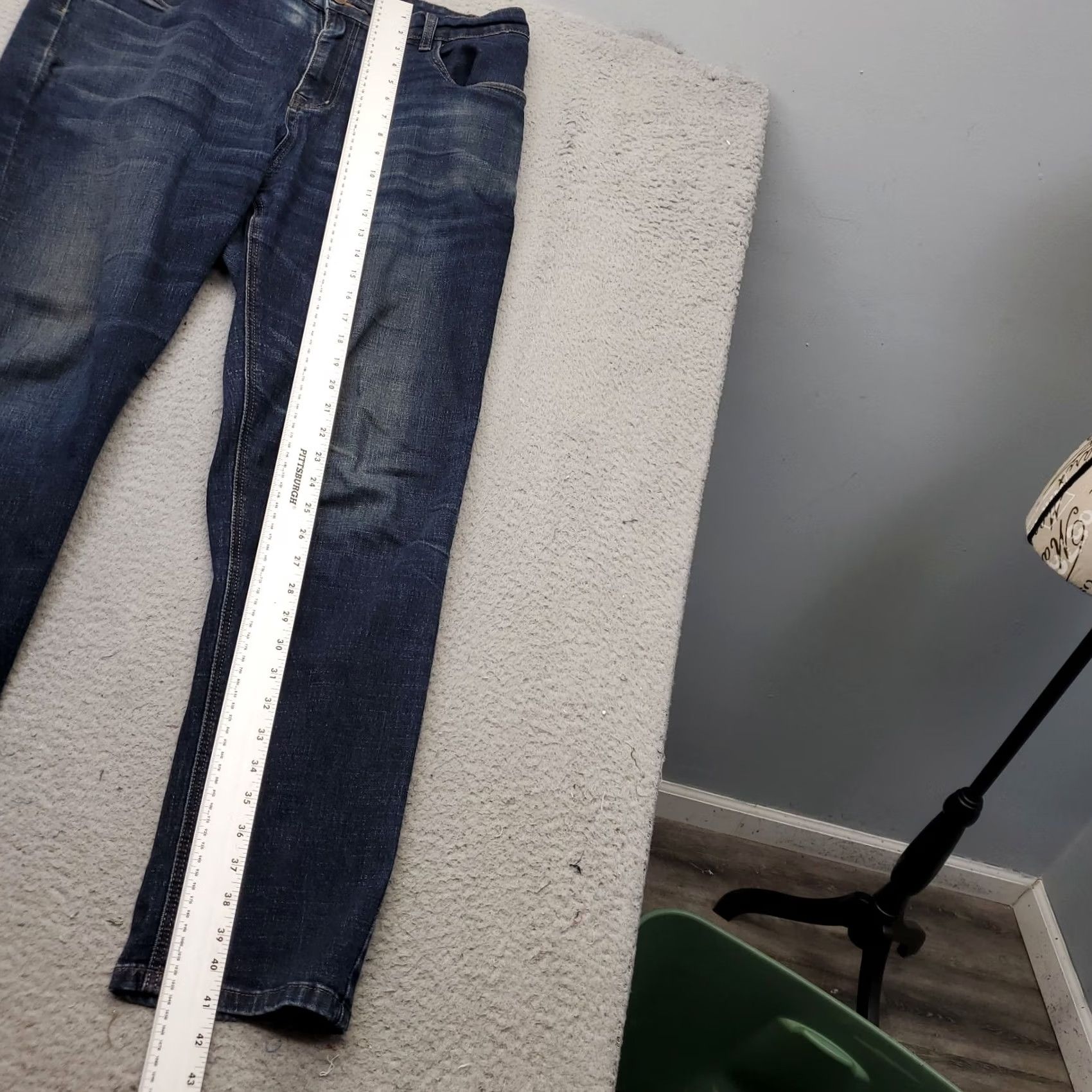 Vintage Fashion Jeans Mens 38 Blue Denim Regular Fit Whiskered Dark Wash Straight Leg Jeans Size US 38 / EU 54 - 4 Thumbnail
