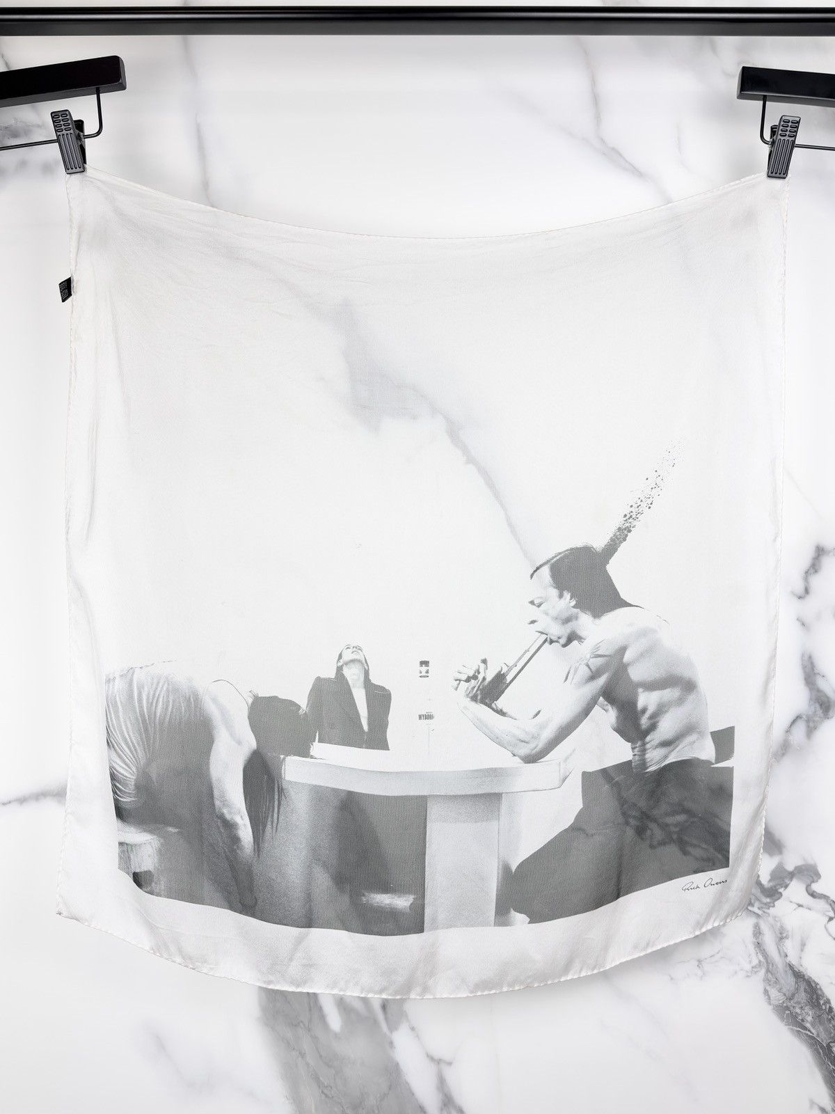 Rick Owens SS07 Rick Owens Archive Suicide Blowjob Silk Scarf White Size ONE SIZE - 3 Thumbnail