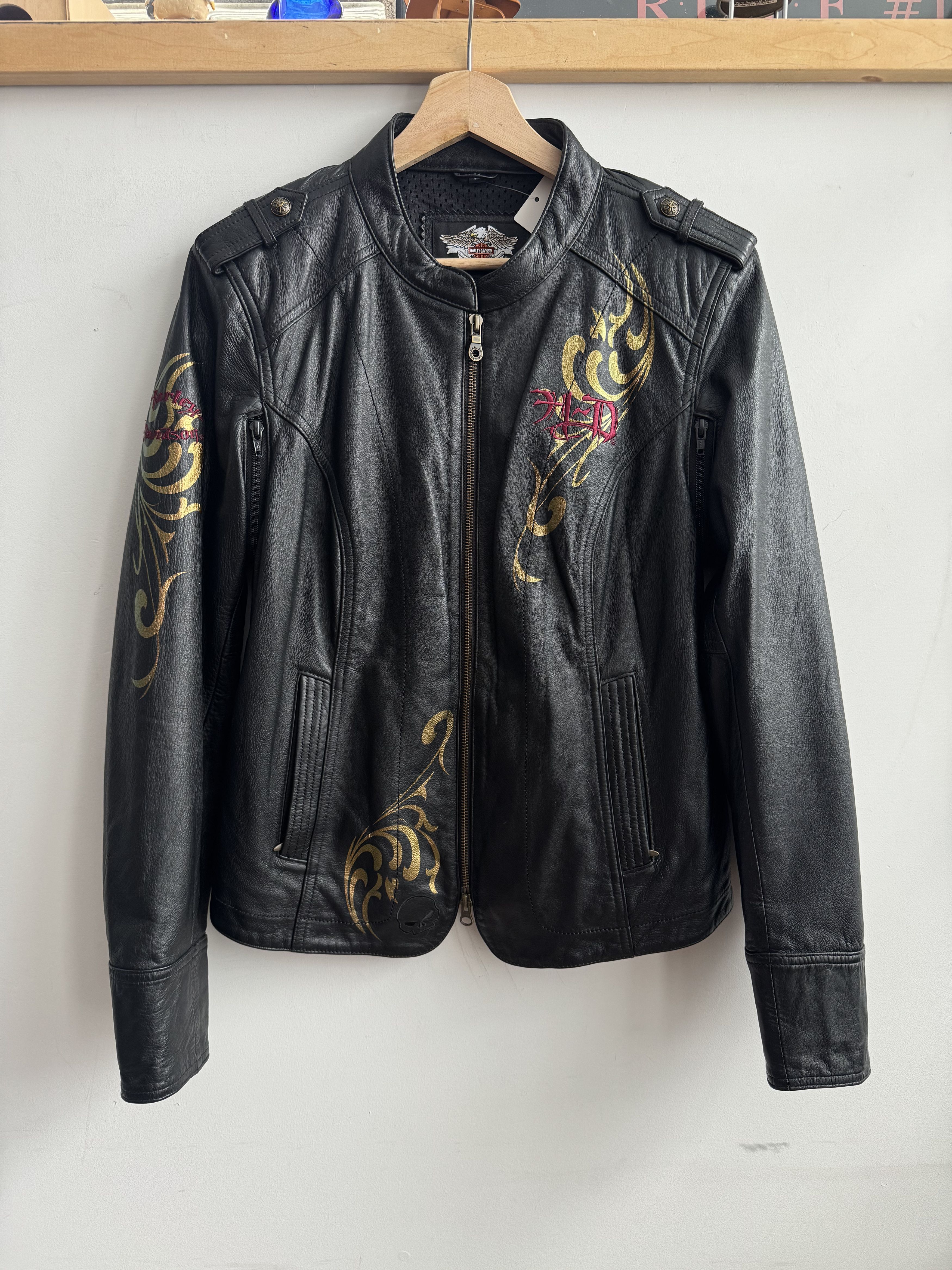 Harley Davidson Y2K 00s Harley Davison Leather Jacket Size L Size L / US 10 / IT 46 - 2 Thumbnail