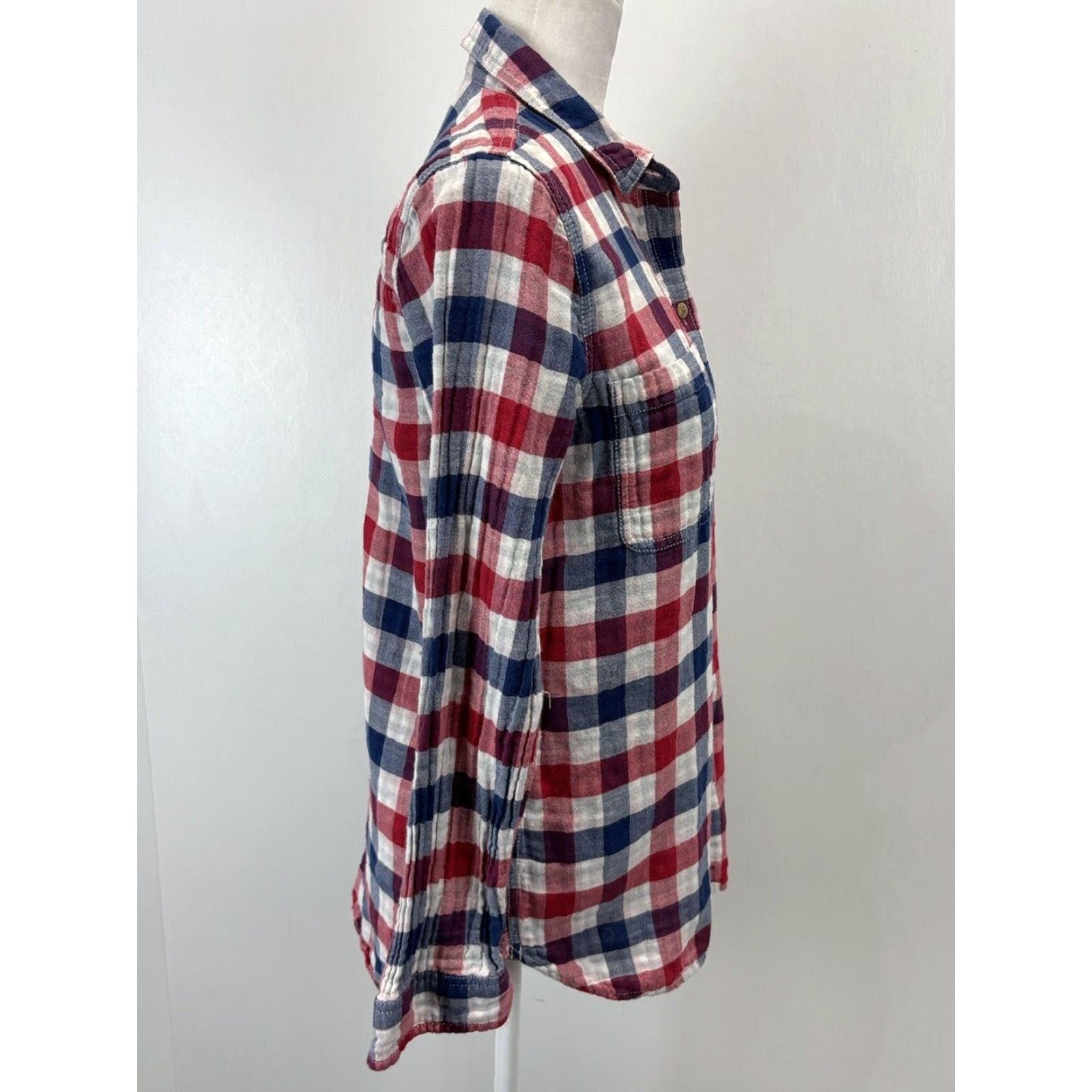 Madewell Madewell Button Up Shirt Women's Small Multicolor Check Long Sleeve Cotton Size S / US 4 / IT 40 - 4 Thumbnail