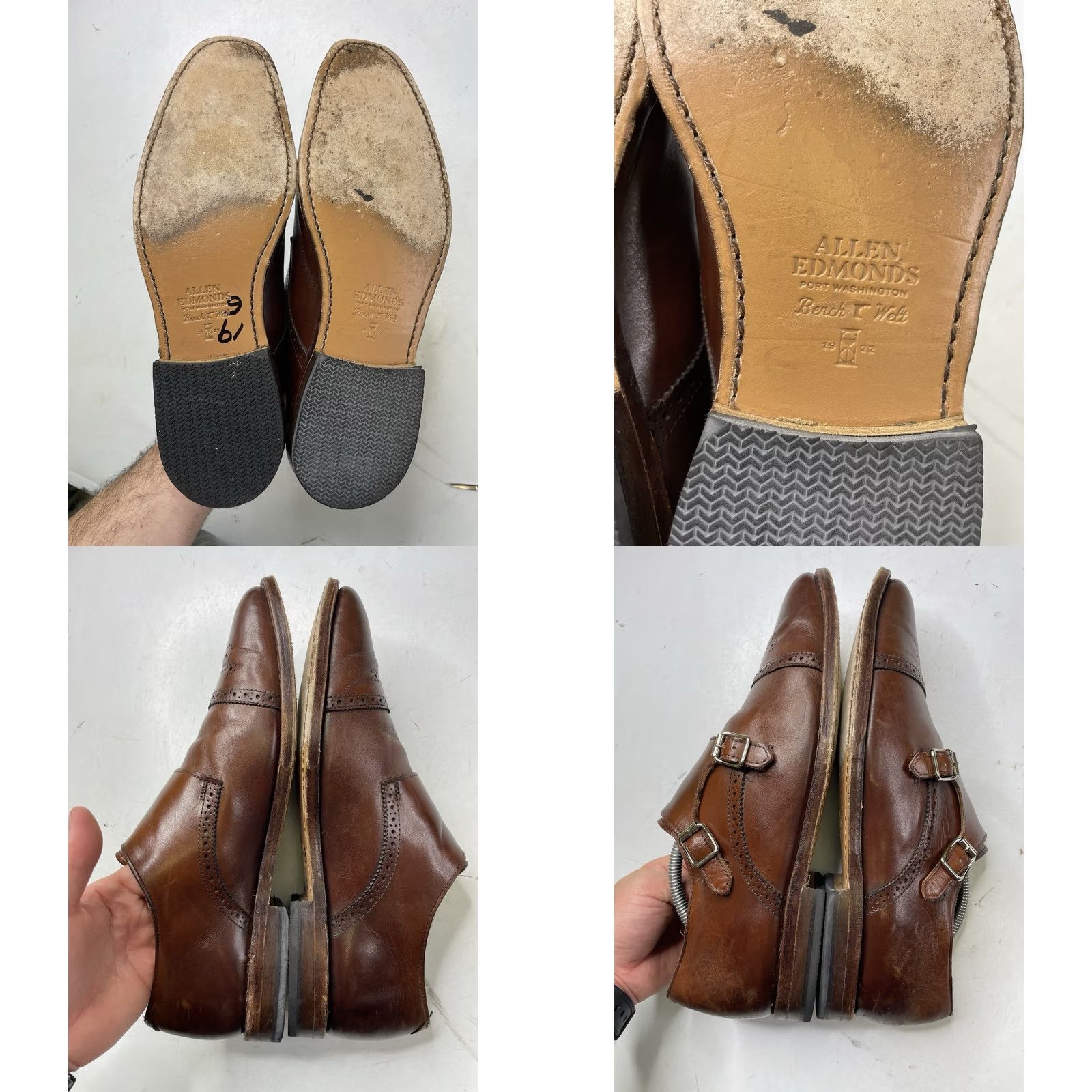 Allen Edmonds Allen Edmonds Brown Leather Double Monk Straps Dress Shoes Mens Size 12D USA St. John's Size US 12 / EU 45 - 8 Thumbnail
