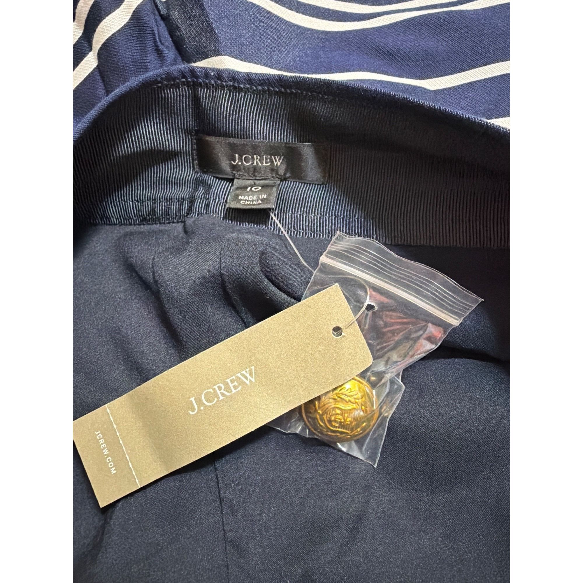 J.Crew J.Crew High Rise Sailor Shorts Blue White Striped Gold Tone Size 32" / US 10 / IT 46 - 4 Thumbnail