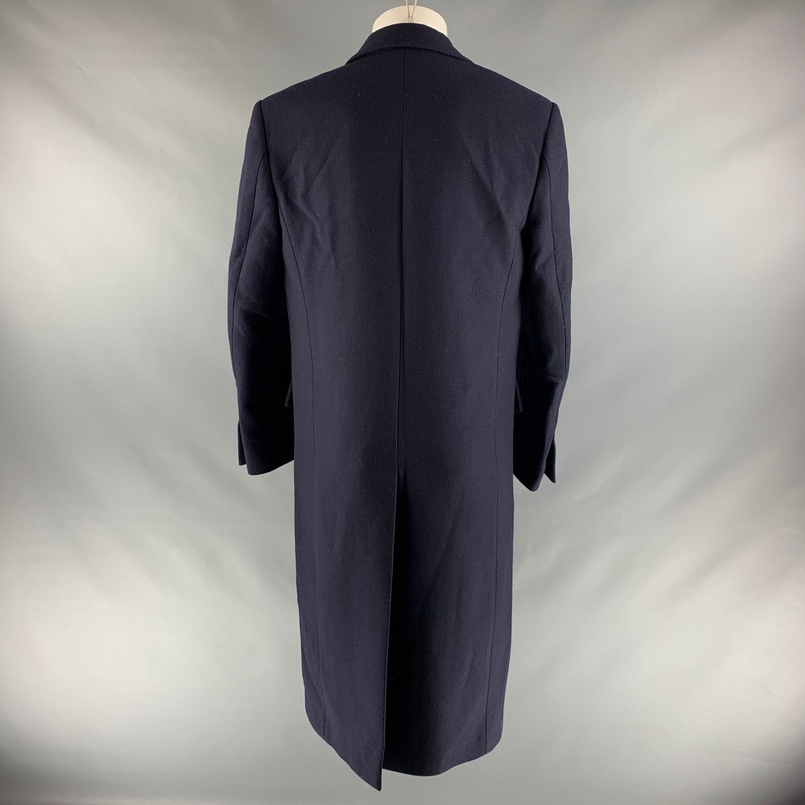 System SYSTEM Size 38 Navy Solid Wool Blend Notch Lapel Coat Size US S / EU 44-46 / 1 - 3 Thumbnail