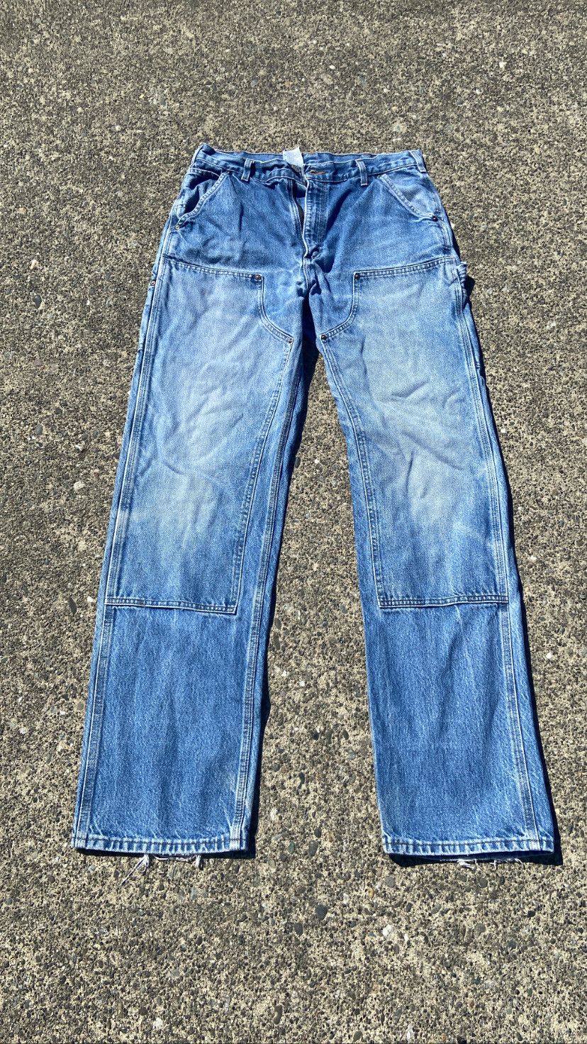 Vintage Vintage Carhartt Double Knee Denim Work Pants Grailed