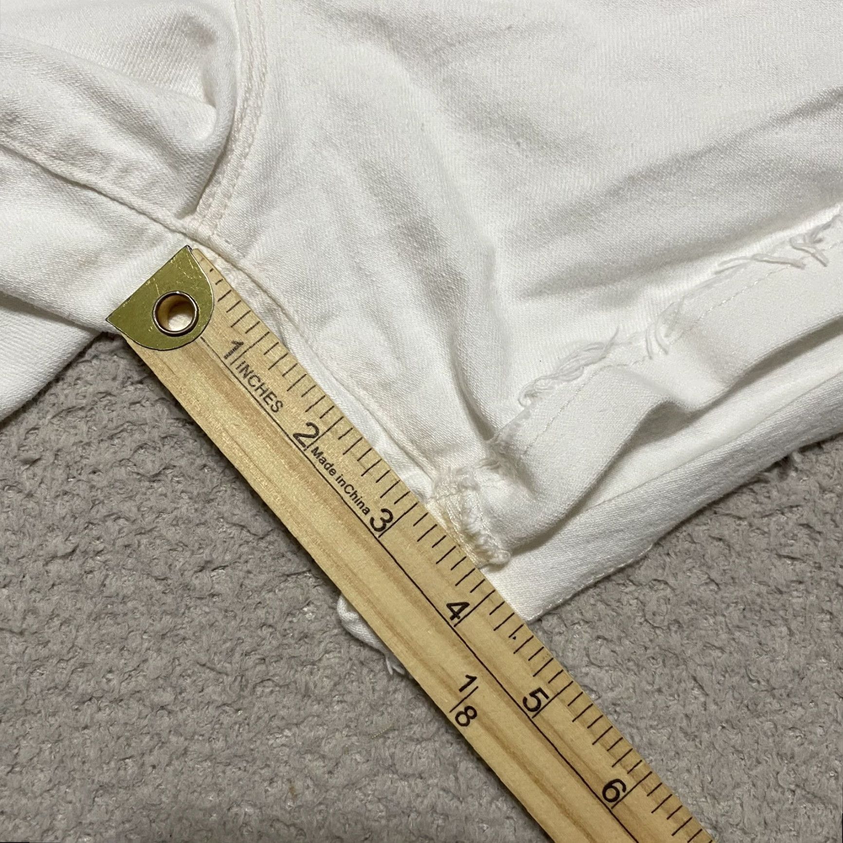 J.Crew J.CREW White Denim Cut-Off Shorts Womens 4 inseam 32 Regular High Rise Cotton Spandex Beach Casual Summer Vintage No 90s? Size 24" / US 00 / IT 34 - 6 Thumbnail