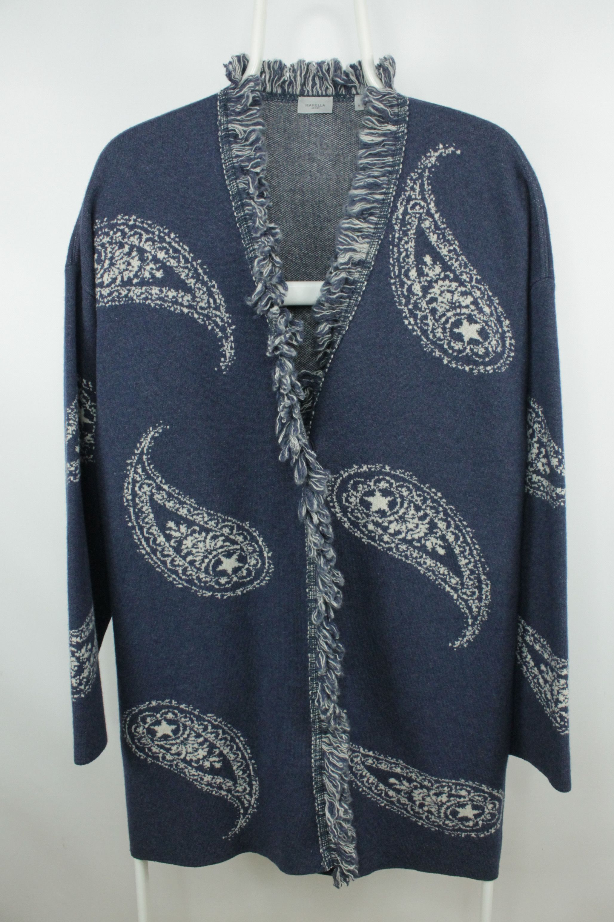 Marella Marella Sonale Cardigan in Cashmere Jacquard Wool Blend Size M / US 6-8 / IT 42-44 - 9 Thumbnail