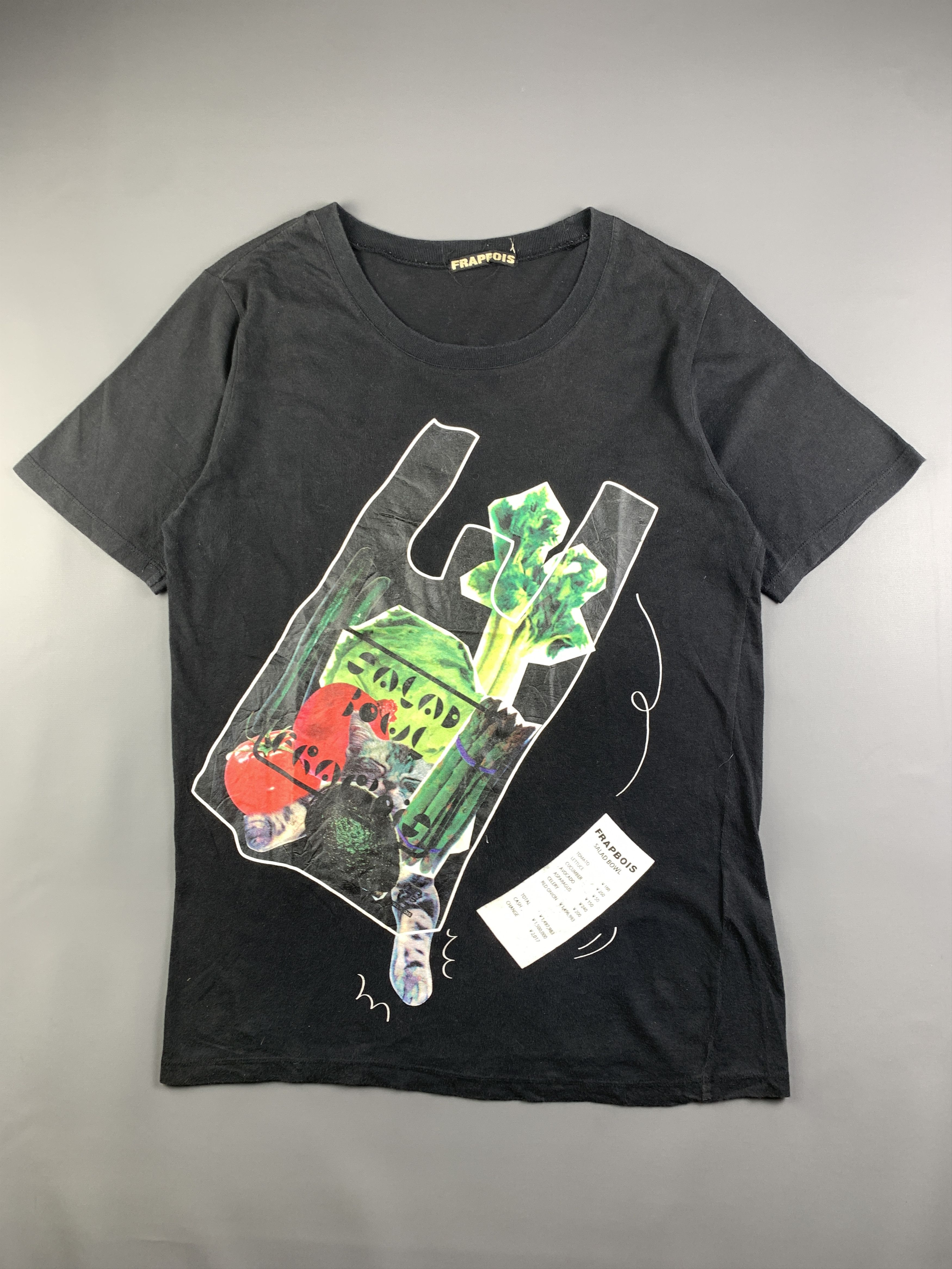 Frapbois Frapbois Black Salad Bowl Unique Print Tee (M) Size US M / EU 48-50 / 2 - 1 Thumbnail