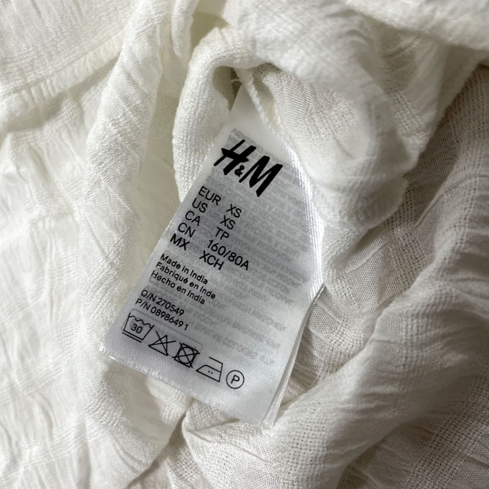 H&M H&M Top Women XS White Pirate Romantic Shirt Oversize Boho Frills Hippie Western Shirt Size XS / US 0-2 / IT 36-38 - 7 Thumbnail