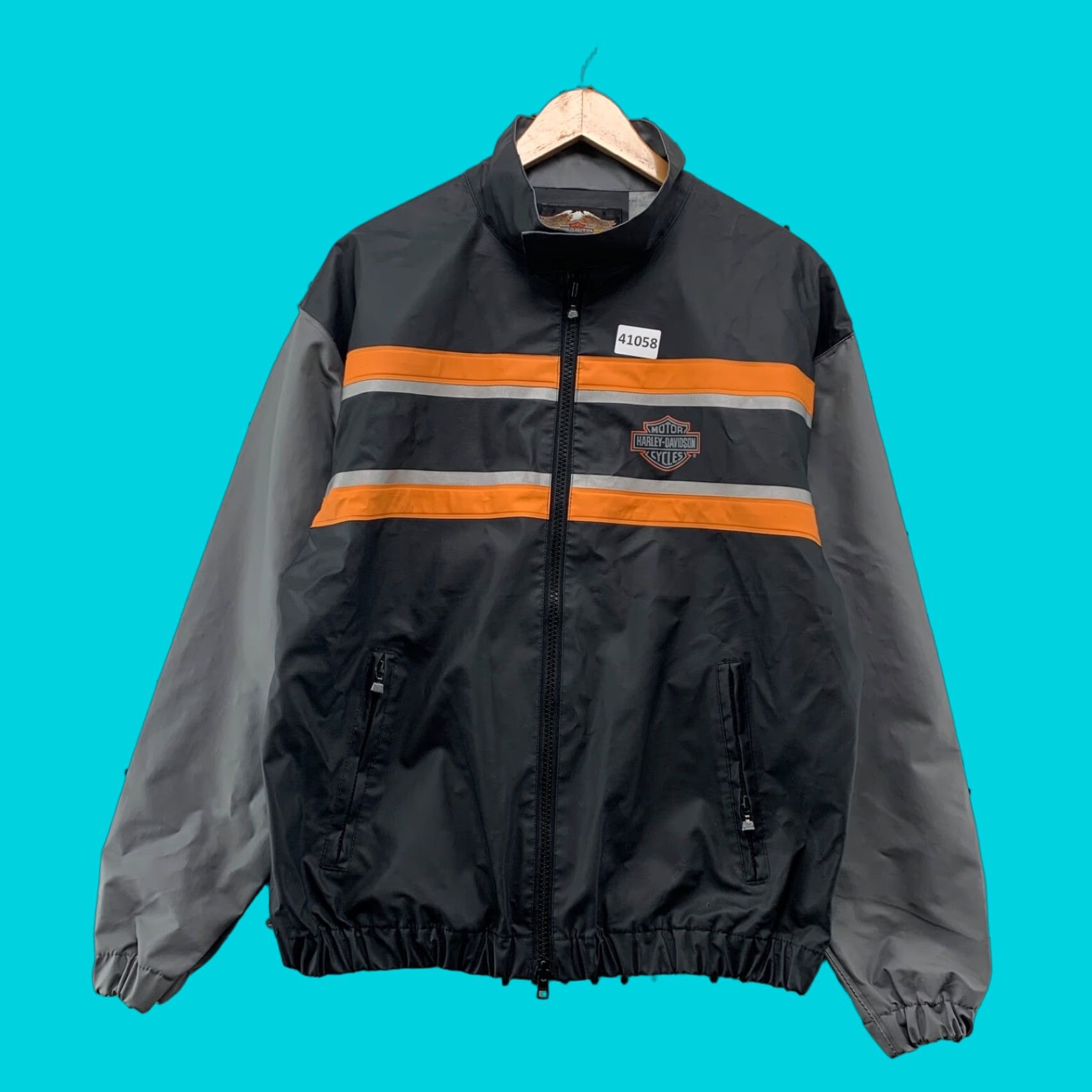 Harley Davidson Vintage Harley Davidson Windbreaker Rain Jacket Men XS Black Orange PVC Softshell 90s Motorcycle Outerwear Size US XS / EU 42 / 0 - 1 Thumbnail
