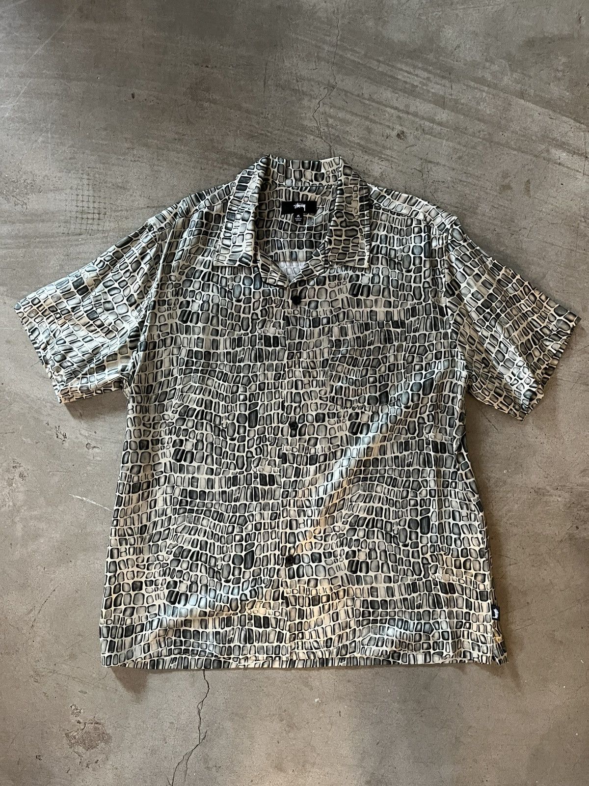Stussy Stussy Crocodile Print Silk Shirt | Grailed