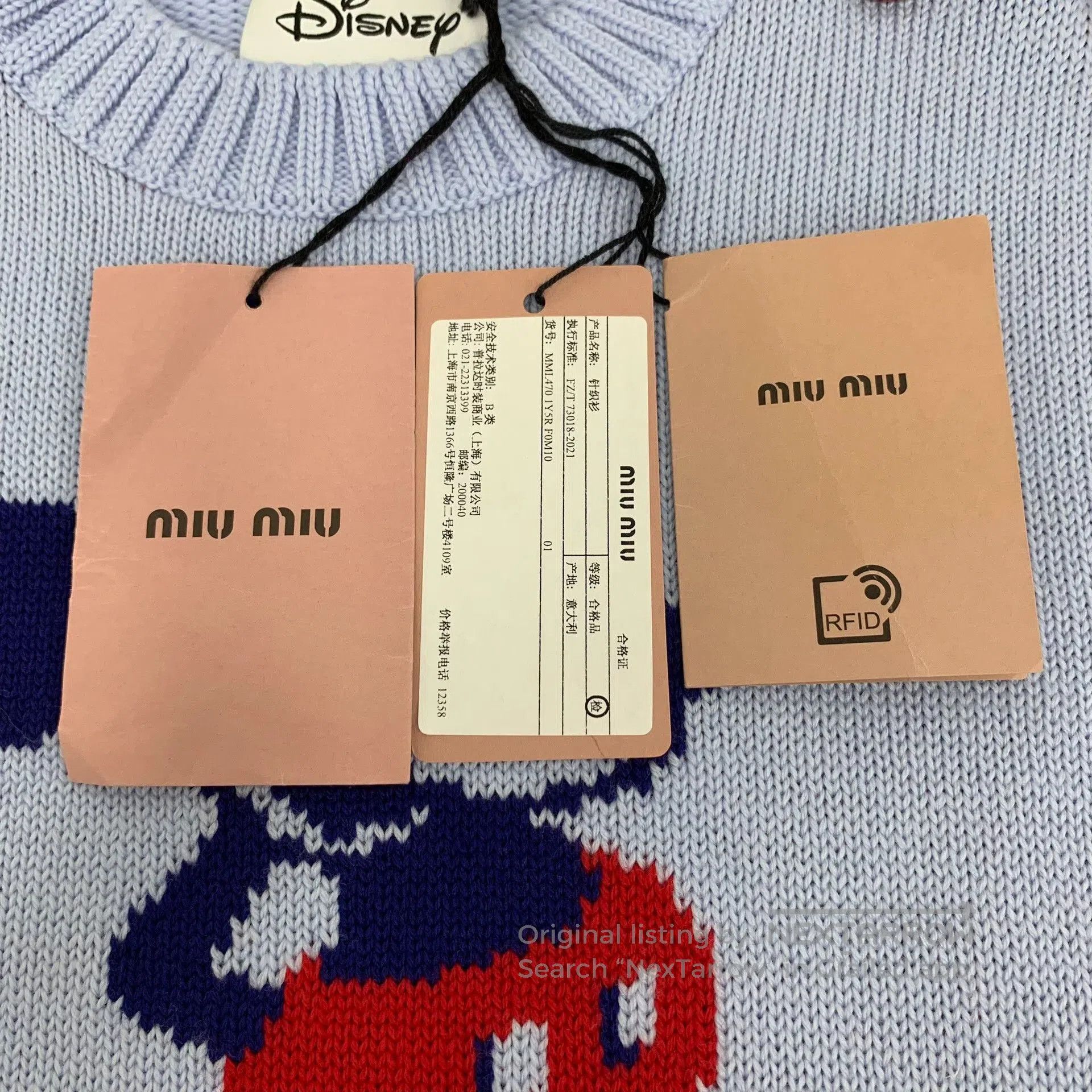 MiuMiu Disney Mickey Mouse Wool Sweater.