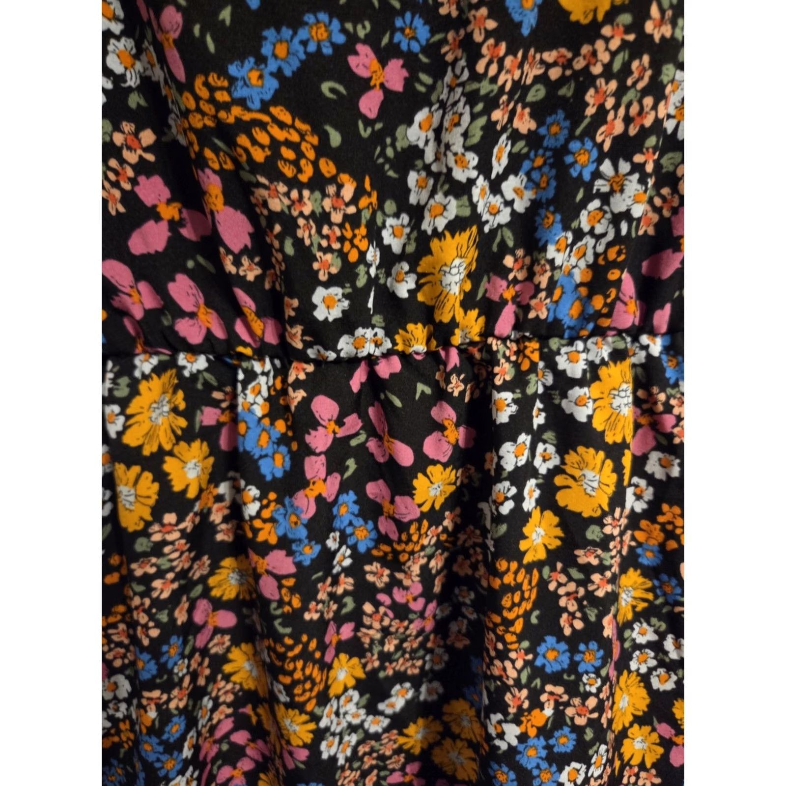 Shein SHEIN Curve 4XL Floral Print Cap Sleeve A-Line Dress Short Sleeve Knee Length Casual Women Multicolor Summer Size 40" / US 18 - 3 Thumbnail