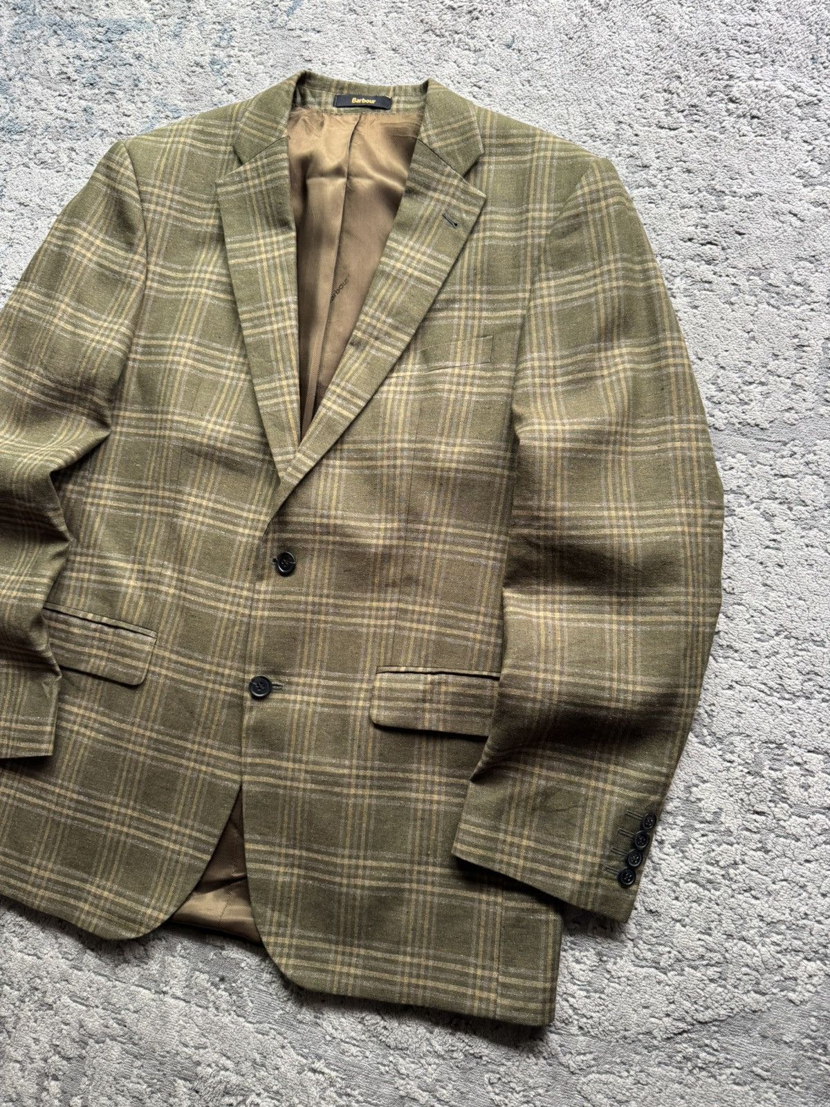 Barbour Barbour Linen/Silk Plaid Jacket Size 50 Size 50R - 4 Thumbnail