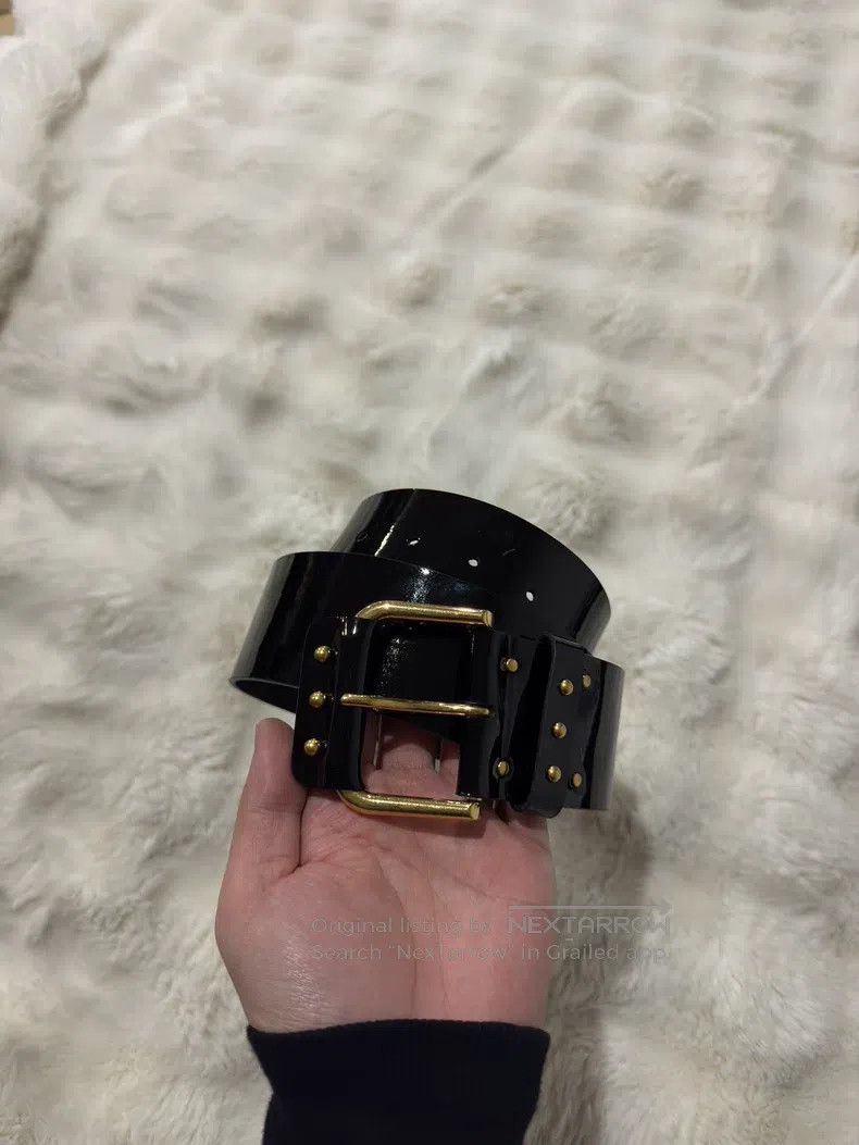 Saint Laurent Paris Saint Laurent Paris size 85 Black Gold Leather Belt Size ONE SIZE - 1 Thumbnail