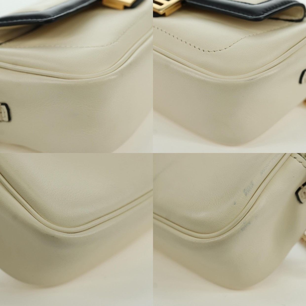 Fendi Fendi Leather Easy Baguette Chain Shoulder Bag Ivory Size ONE SIZE - 11 Thumbnail