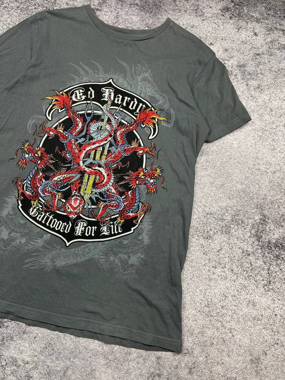 Ed Hardy Ed Hardy Tattooed For Kill T-Shirt Y2K Size US L / EU 52-54 / 3 - 3 Thumbnail