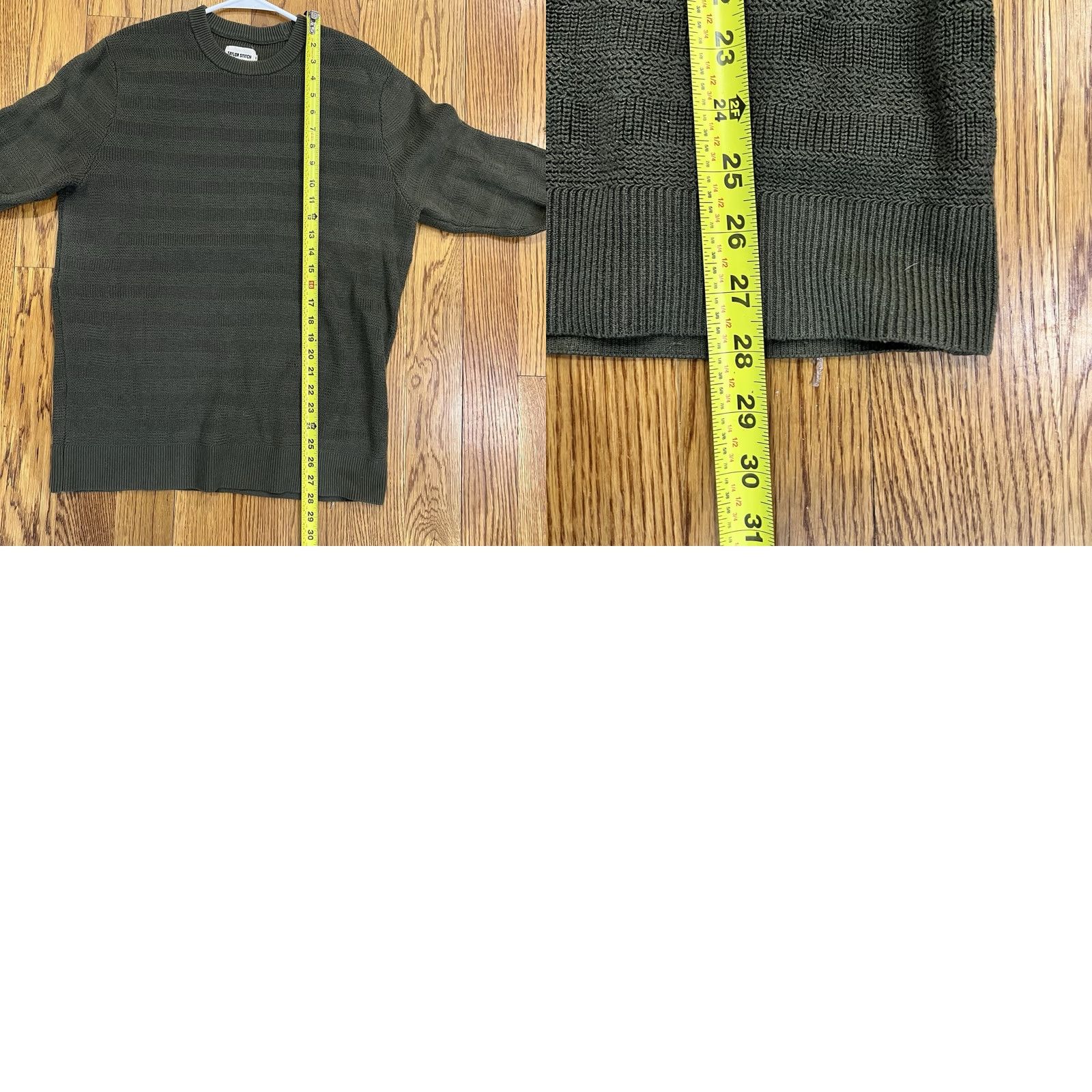 Taylor Stitch Taylor Stitch Sweater Mens L Army Green Mixed Stitch Hugo Crewneck Pullover Casual Womens? Mens Size US L / EU 52-54 / 3 - 9 Thumbnail