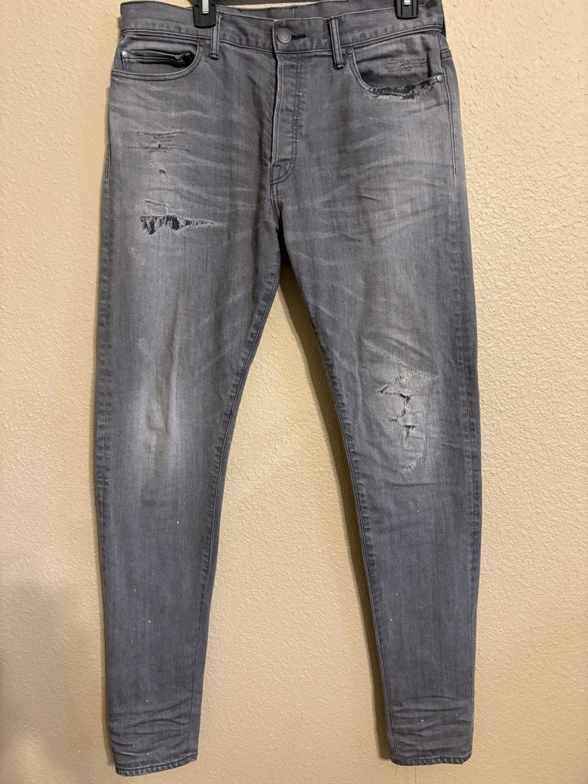 John Elliott John Elliott The Cast 2 Slim Graphite Repaired Jeans Size US 34 / EU 50 - 5 Thumbnail