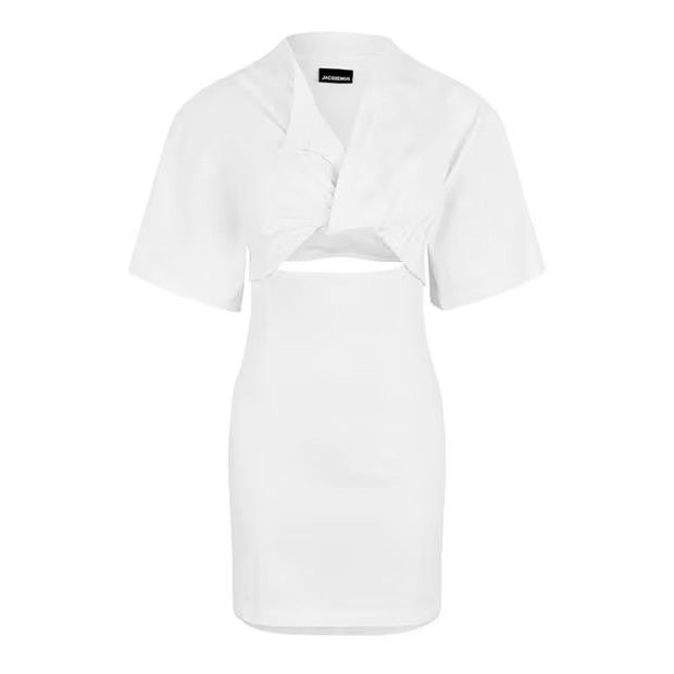 Jacquemus o1g2r1mq1024 Mini Dress in White Size S / US 4 / IT 40 - 1 Thumbnail