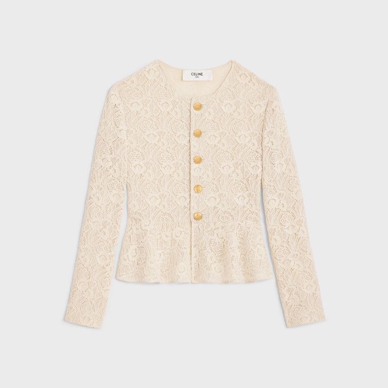 Celine o1w1db10526 2V58S3 Chelsea Jacket in Beige Size XXS / US 00 / IT 34 - 1 Thumbnail