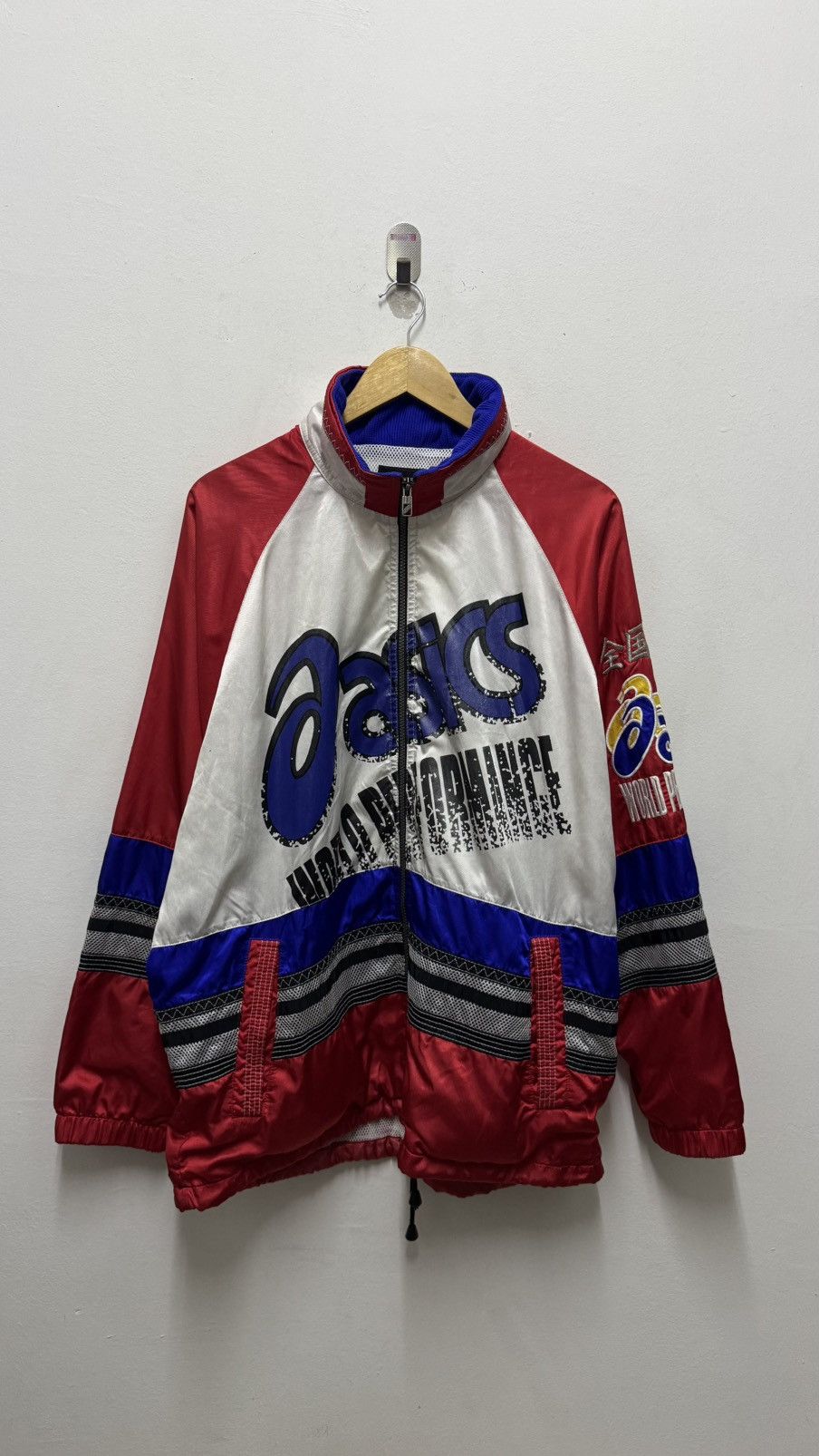 Asics vintage 1990s Asics windbreaker track jacket Size US XL / EU 56 / 4 - 1 Thumbnail