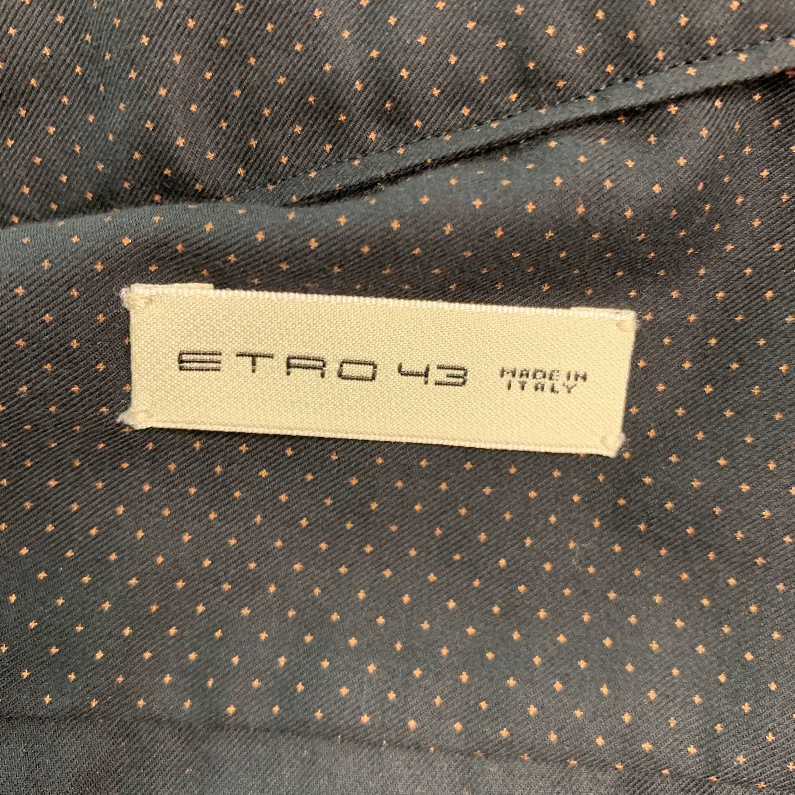 Etro Size L Black Brown Dots Wool Collarless Long Sleeve Shirt Size US L / EU 52-54 / 3 - 5 Thumbnail