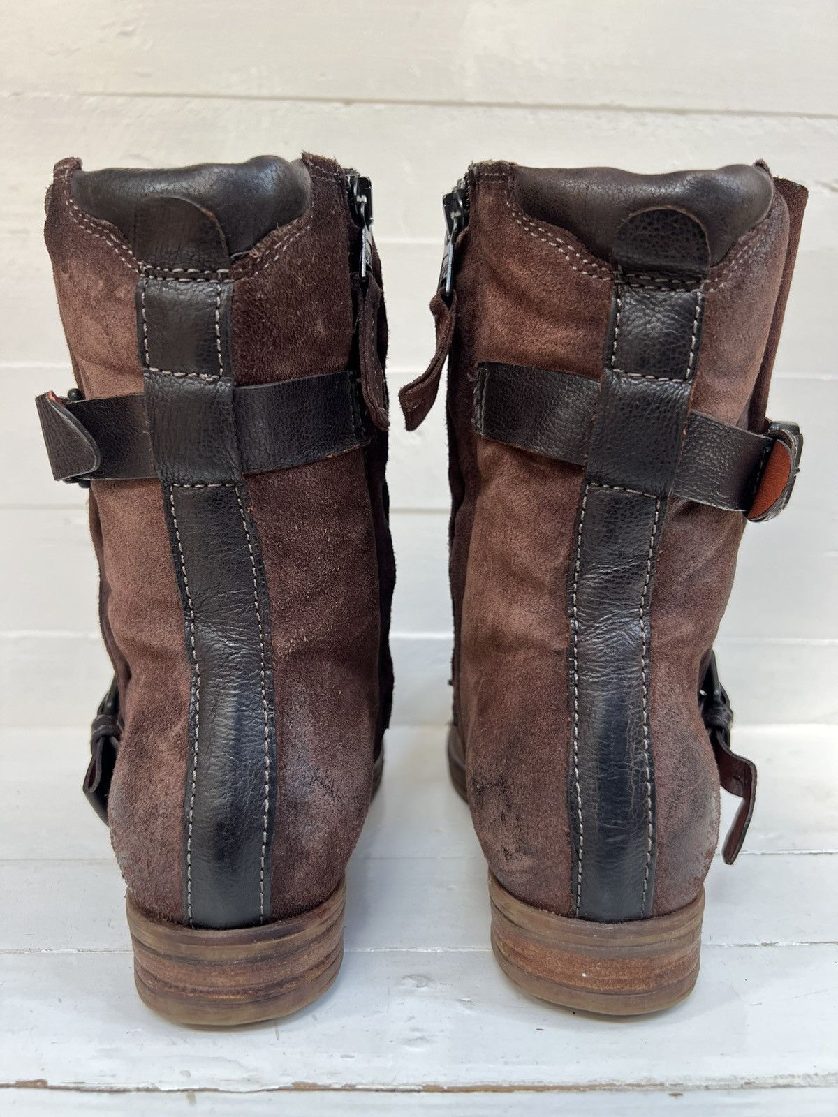 A.S.98 Airstep AS98 Brown Leather Boho Biker Ankle Boots Size EU 38 Size US 8 / IT 38 - 7 Thumbnail