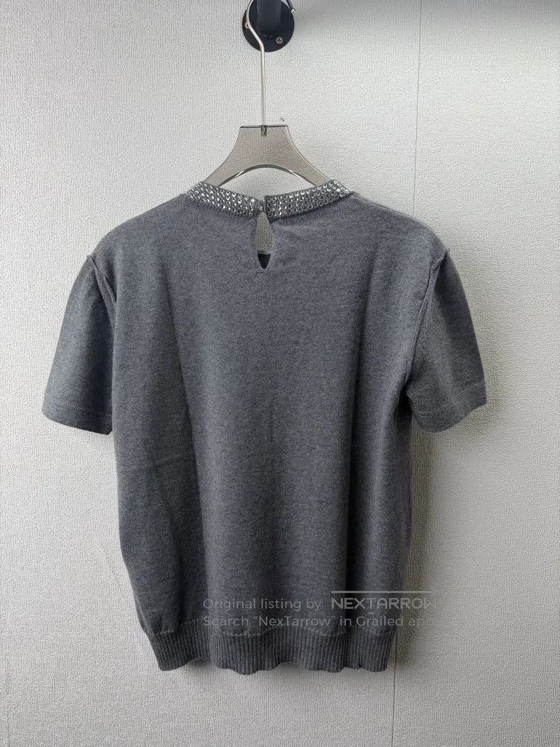Valentino Valentino Grey knitted T-shirt Size L / US 10 / IT 46 - 2 Thumbnail