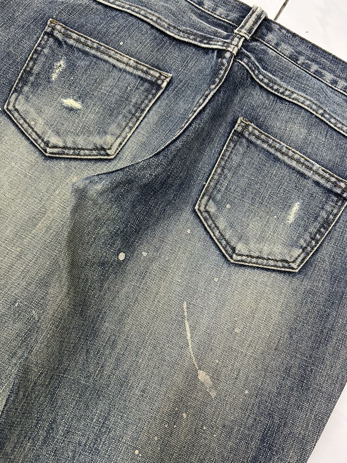 Japanese Brand Vintage Japanese Shuca Distressed Paint Splatter Jeans Size US 33 - 8 Thumbnail