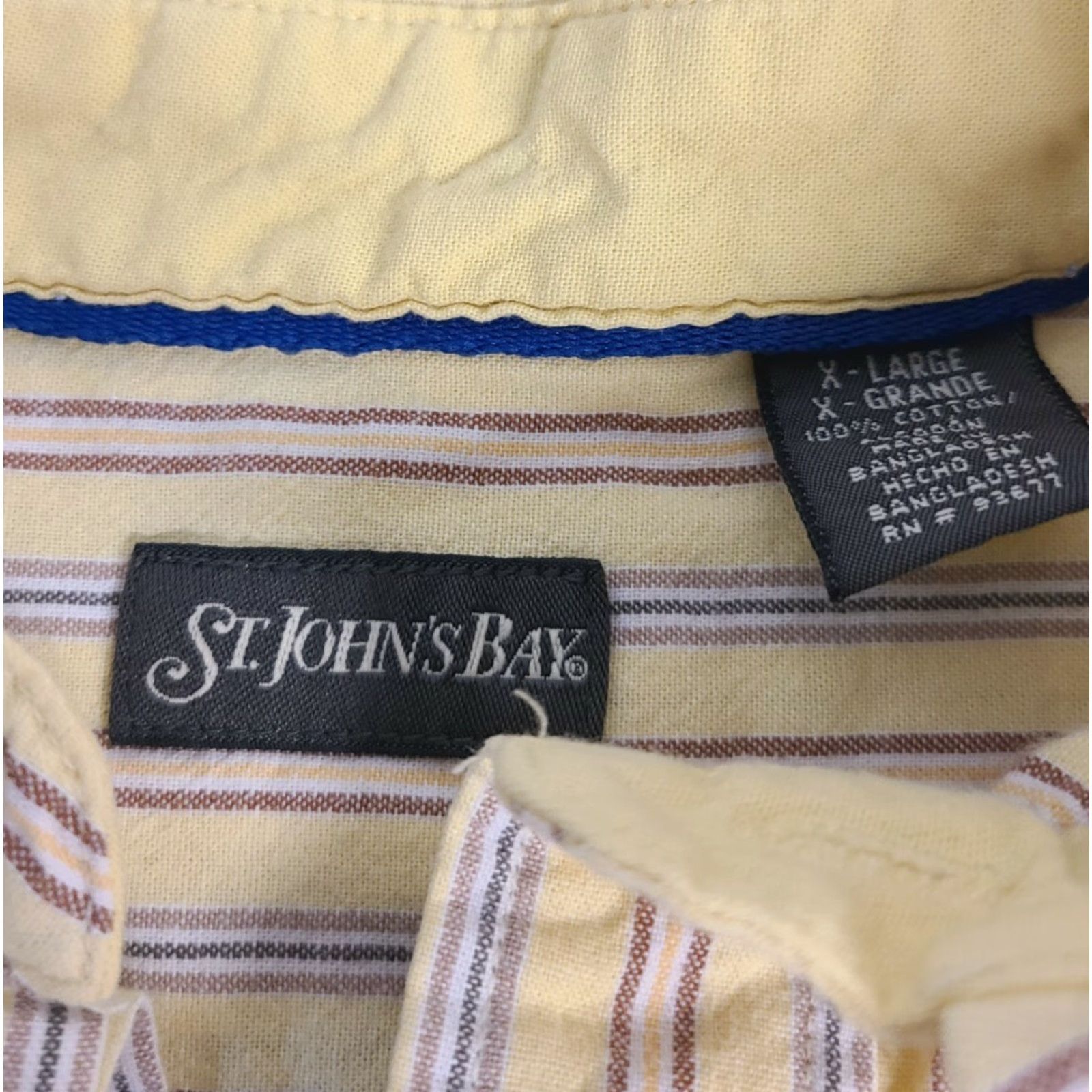 Vintage ST Johns Bay Mens XL Button Up Dress Shirt Casual Cotton Long Sleeve Striped Size US XL / EU 56 / 4 - 3 Thumbnail