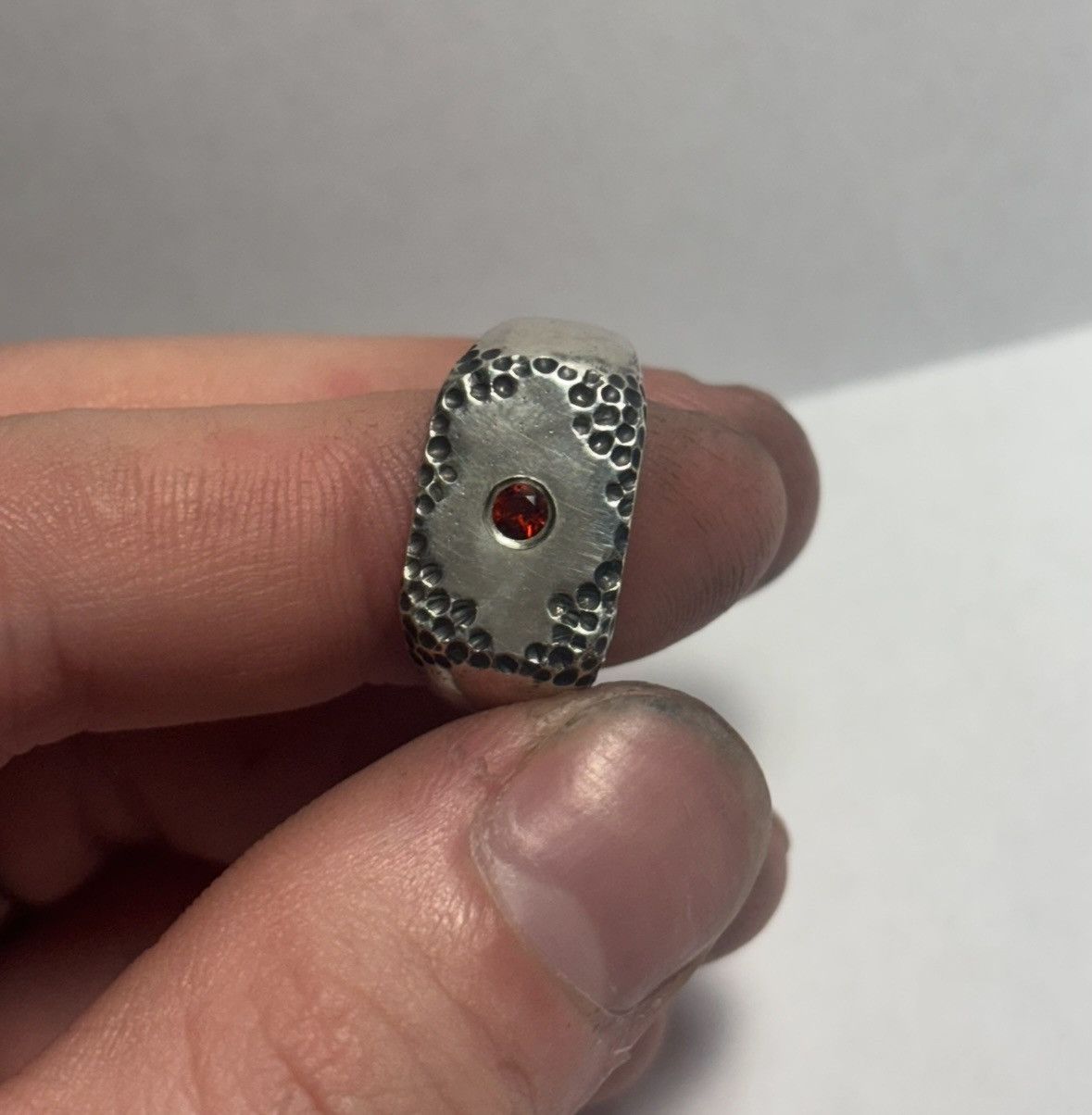 Handmade Size 9.5 Fire Citrine 925 Signet Ring Size ONE SIZE - 13 Thumbnail