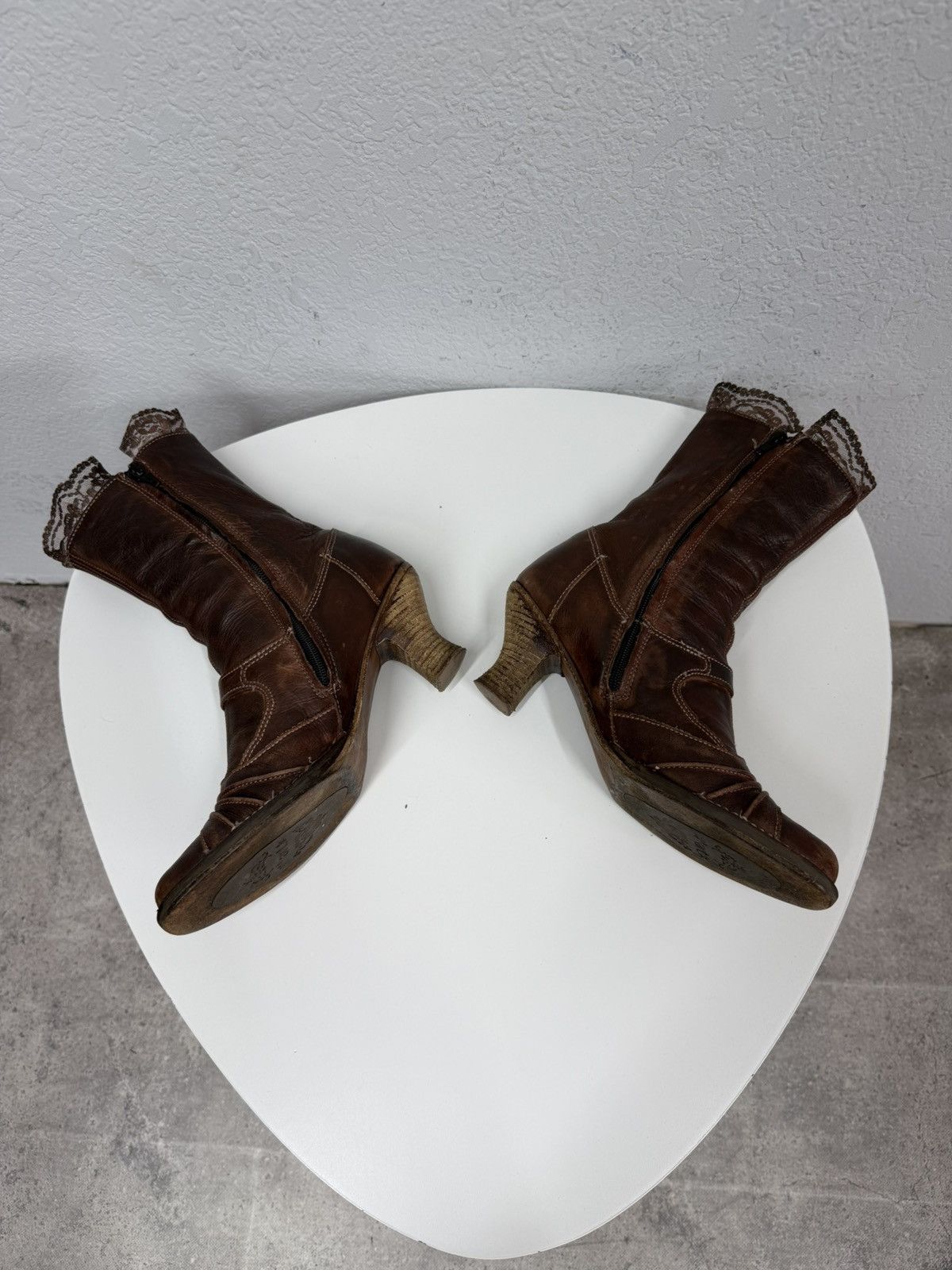 A.S.98 Vintage AS 98 Rick Owens Style Zip Ankle Leather Biker Boots Size US 9 / IT 39 - 11 Thumbnail