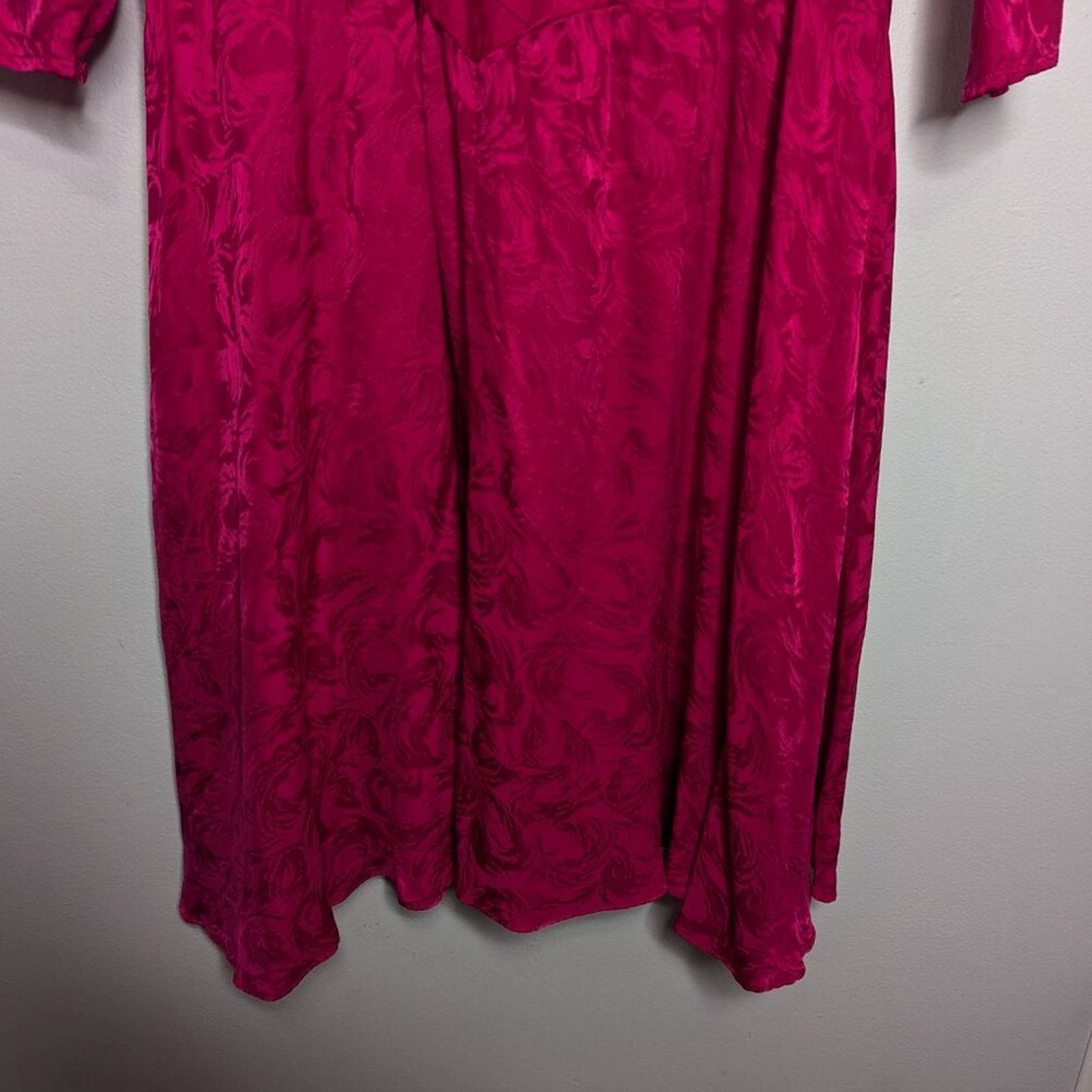Vintage Argenti Vintage 80's Bright Pink Silk Dress Long Sleeve Size M / US 6-8 / IT 42-44 - 8 Thumbnail