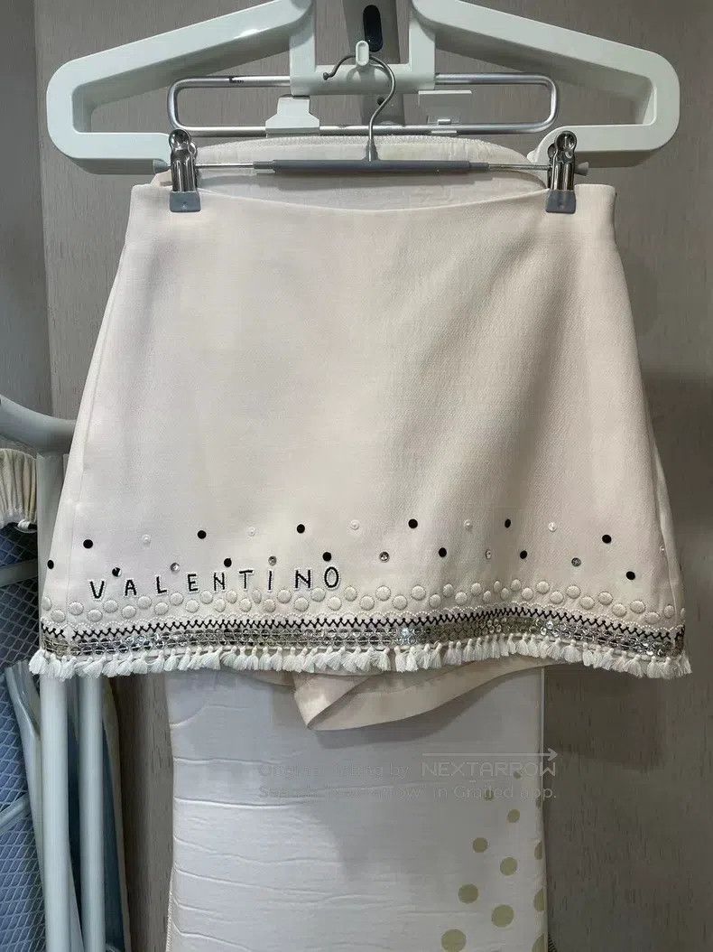 Valentino Silk wool print skirt