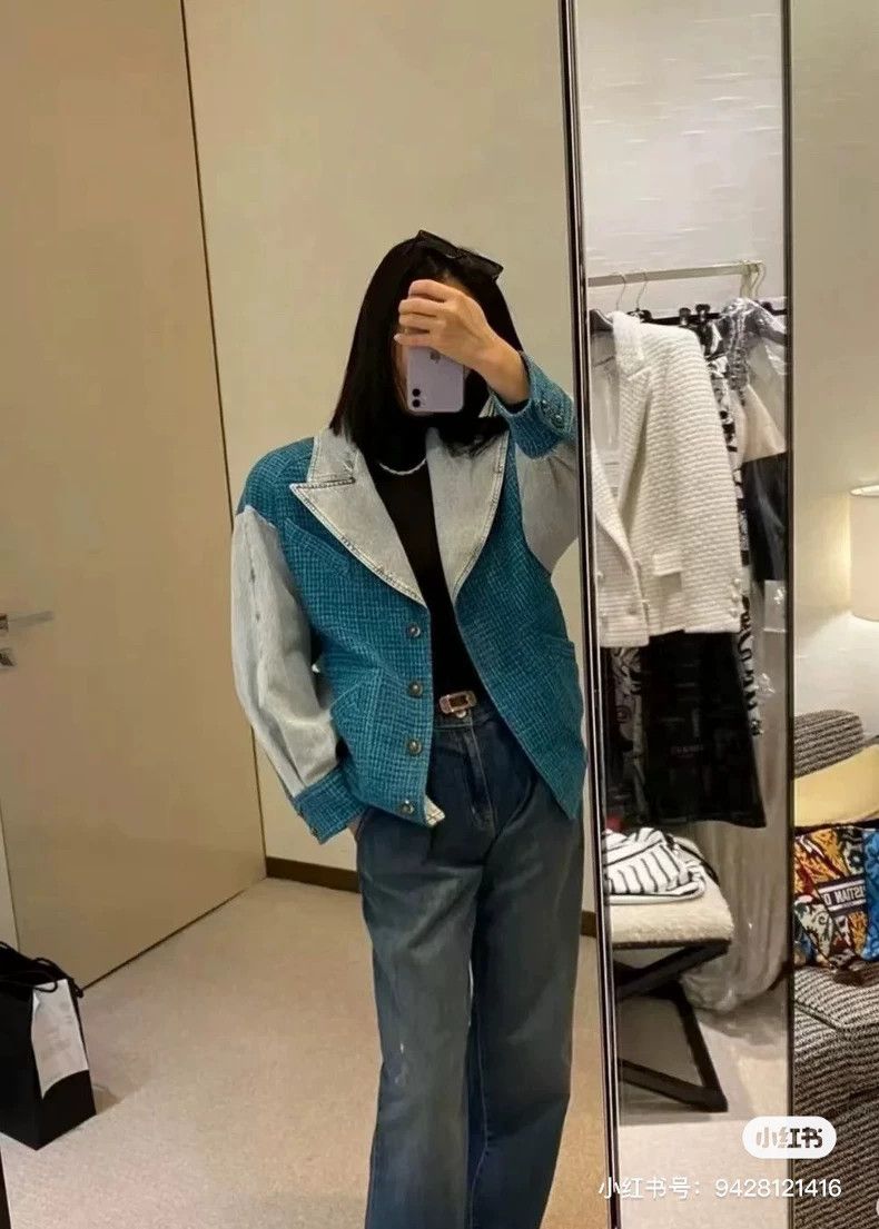 Chanel Chanel Peacock blue silhouette woven denim jacket Size XS / US 0-2 / IT 36-38 - 9 Thumbnail