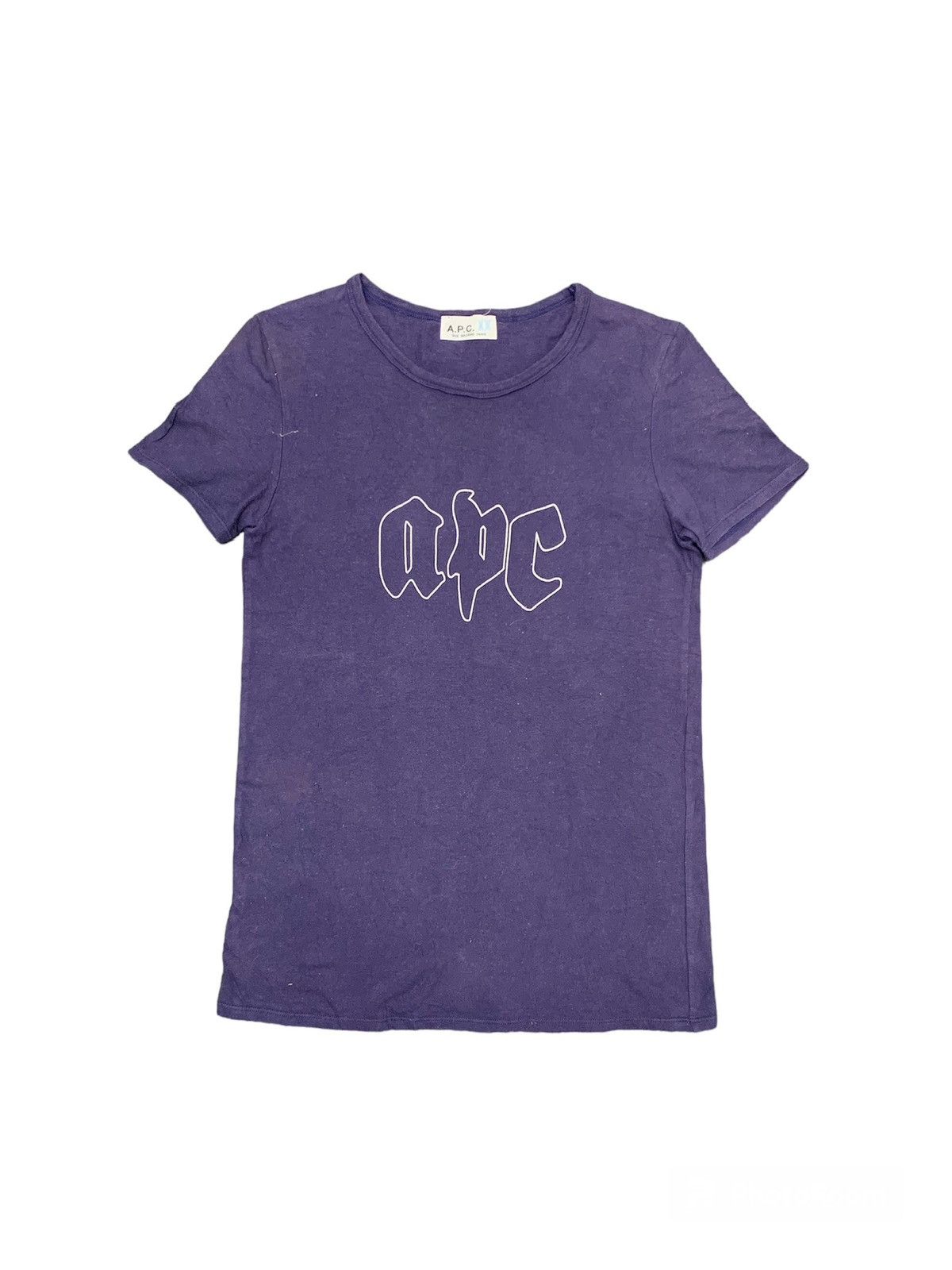 image of A P C Spellout Tshirt in Navy, Women's (Size Small)