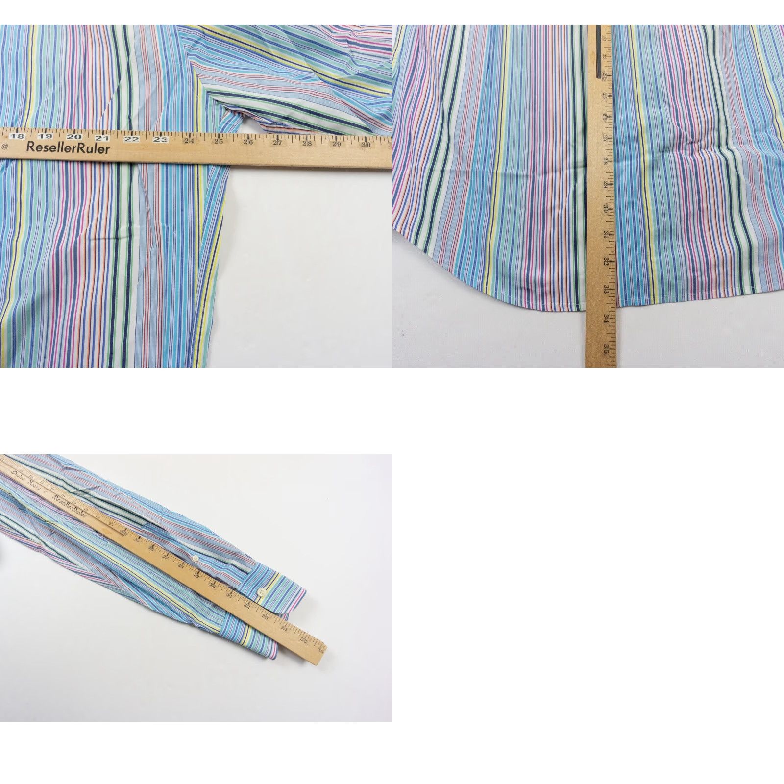 Peter Millar Peter Millar Shirt Mens XL Button-Down Long Sleeve Striped Multicolor Cotton Preppy Colorful Mens Size US XL / EU 56 / 4 - 8 Thumbnail
