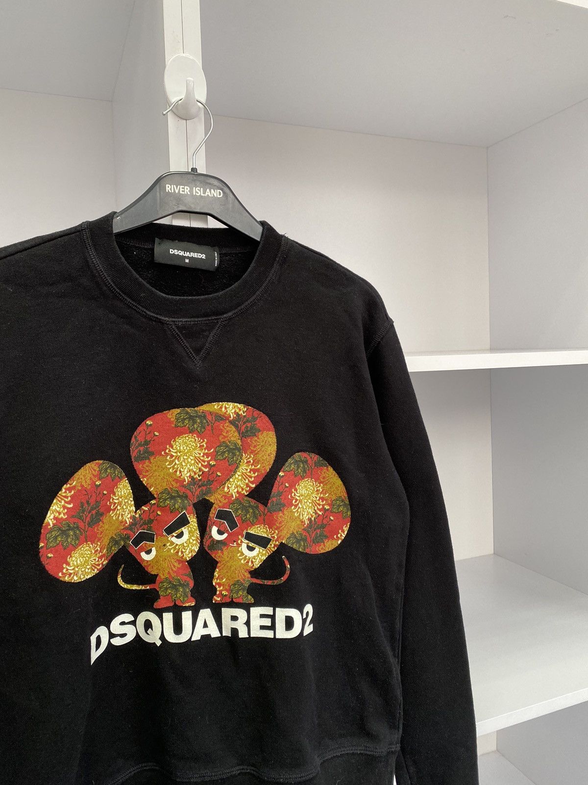 Dsquared2 × Vintage Vintage Dsquared2 Black Mouse Cool Fit Sweatshirt Size US M / EU 48-50 / 2 - 8 Thumbnail