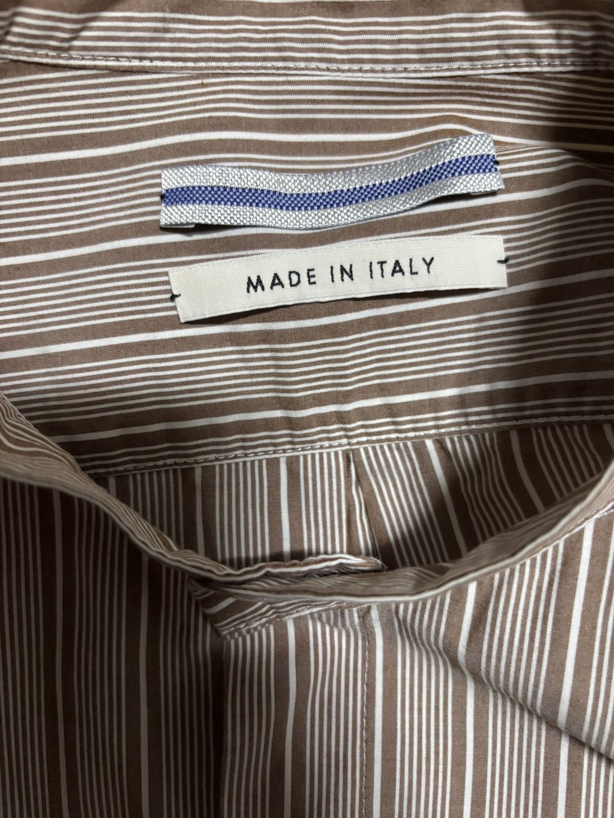 Cristaseya Cristaseya Brown Striped Cotton Shirt Size US L / EU 52-54 / 3 - 3 Thumbnail