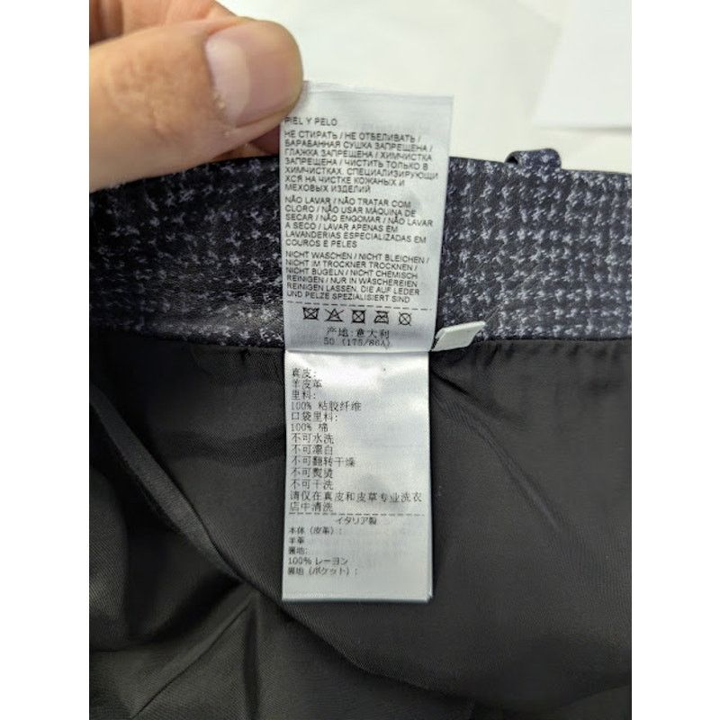 Bottega Veneta o1rshd1 Paddington Printed Leather Trousers Pant Black/ Grey Size US 34 / EU 50 - 20 Thumbnail