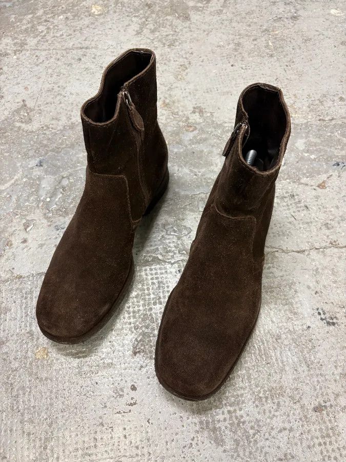 Prada 2000s Prada Brown Suede Leather Ankle Boots Size US 7 / EU 40 - 4 Thumbnail