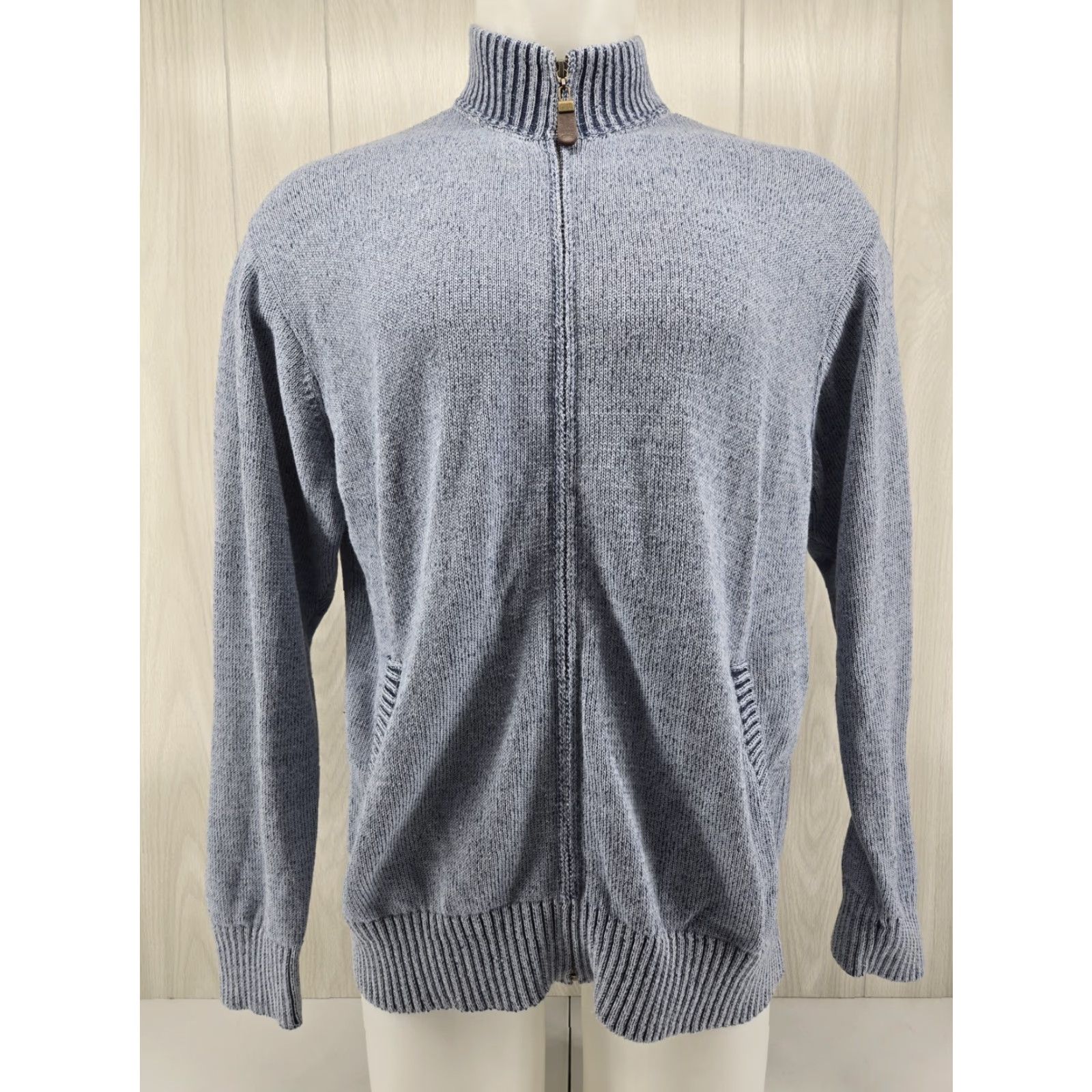 Orvis VINTAGE Orvis Fisherman Sweater Mens Large Knit Full Zip Blue Size US L / EU 52-54 / 3 - 2 Thumbnail