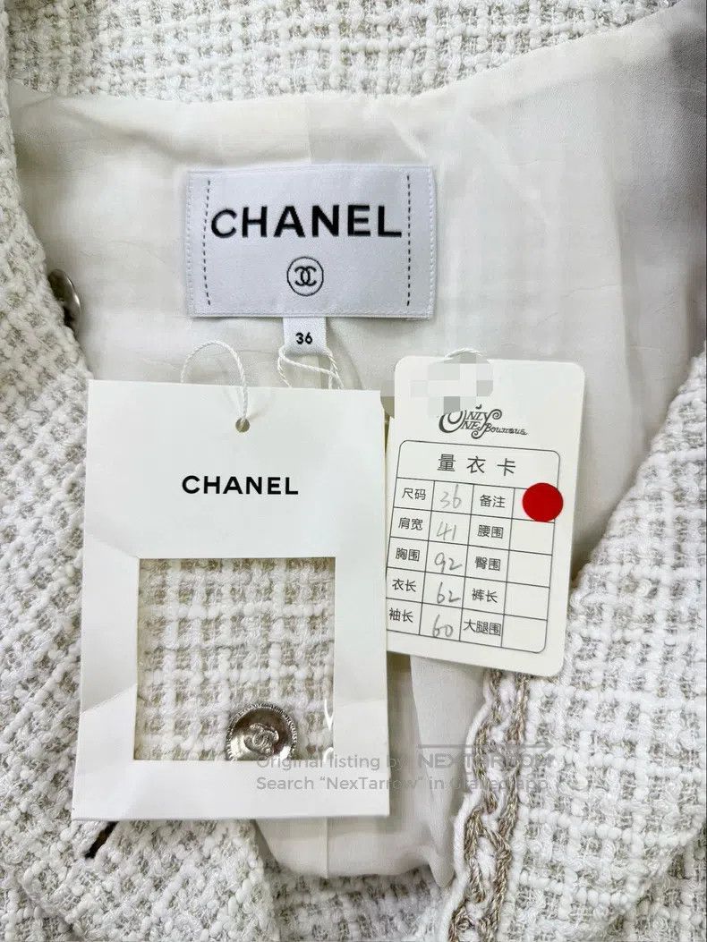 Chanel Chanel 25C white rolled tweed four-pocket double-breasted Size XS / US 0-2 / IT 36-38 - 4 Thumbnail