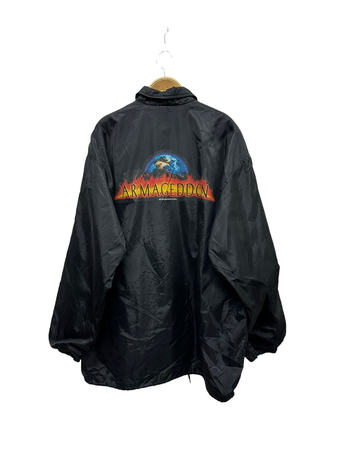 image of Movie x Vintage Armageddon Jacket Distressed in Black, Men's (Size XL)