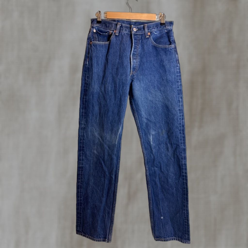 Levi's VINTAGE Levi's 501 Button Fly Jeans Dark Wash 32x34 Men Regular Blue Straight 90s Size US 32 / EU 48 - 1 Thumbnail
